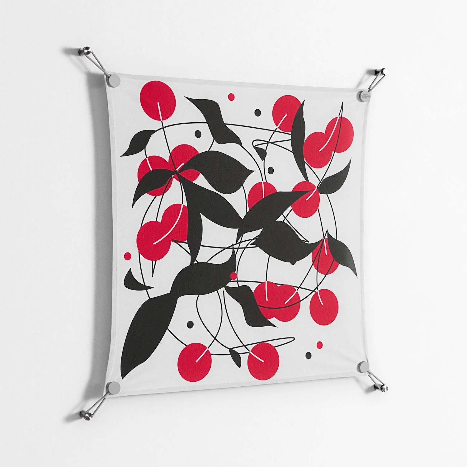 Cherry - Work On Wall - Konrad Blaszczyk - Silver - 70 x 70 cm - Image 2