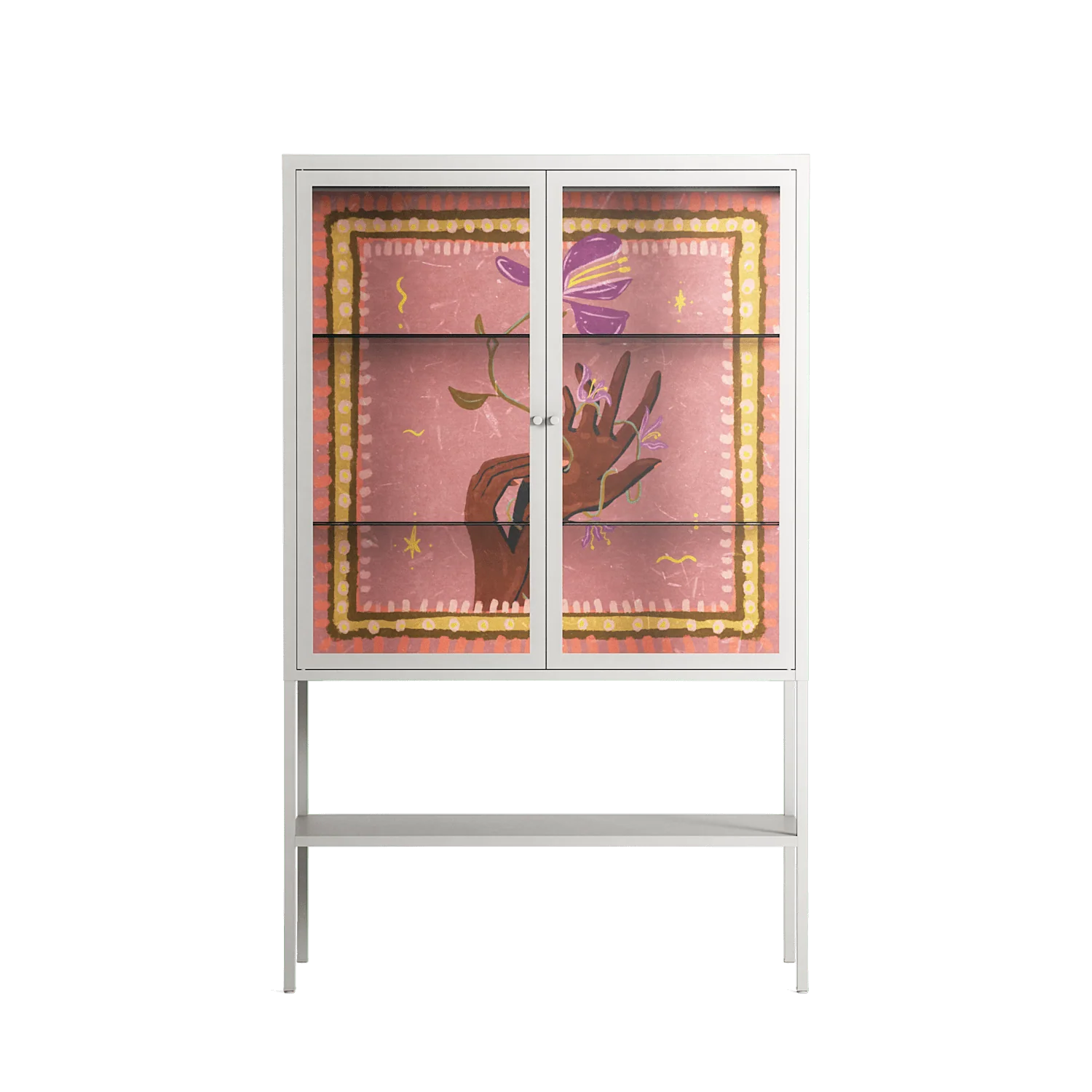 Connect With Nature - Loft Cabinet - Raissa Oltmanns - Chalk - Clear glass