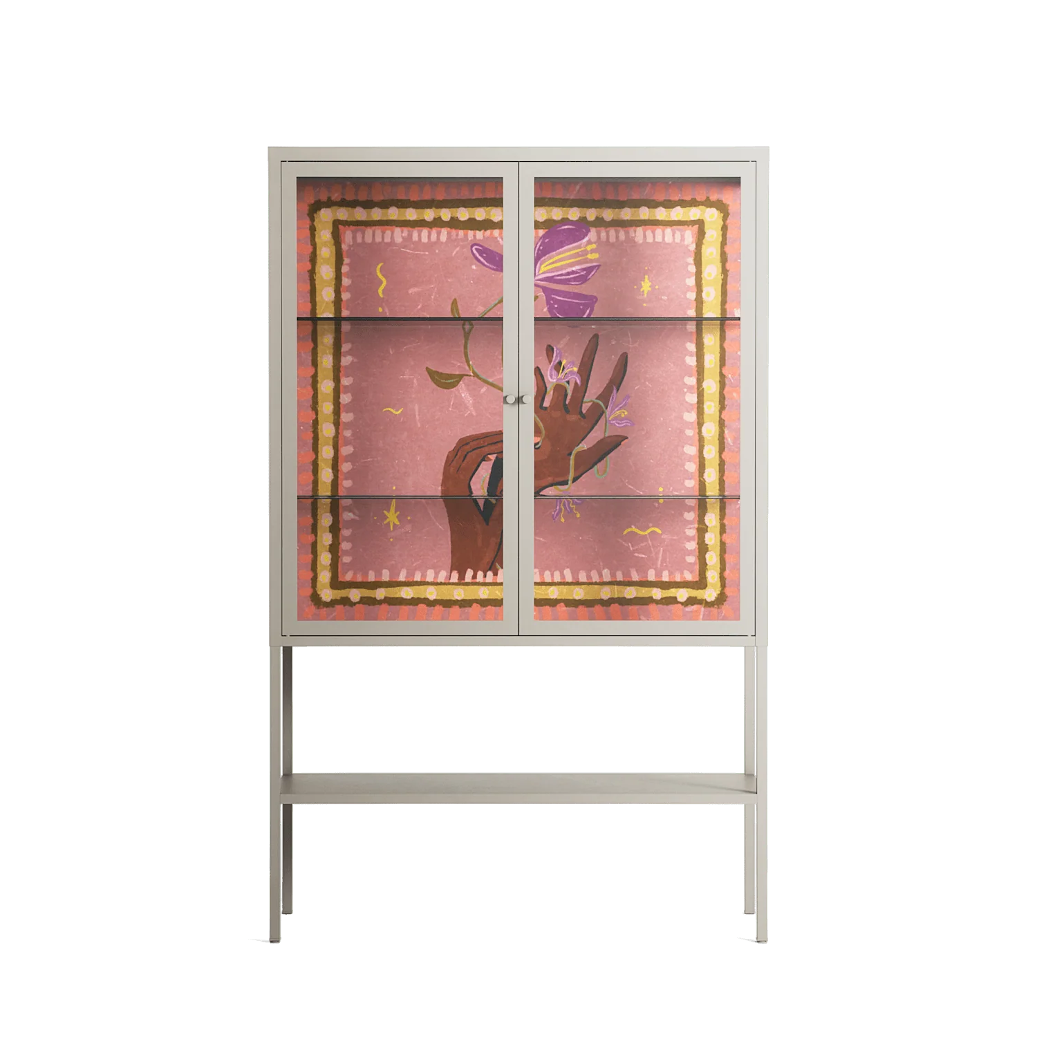 Connect With Nature - Loft Cabinet - Raissa Oltmanns - Pebble - Clear glass