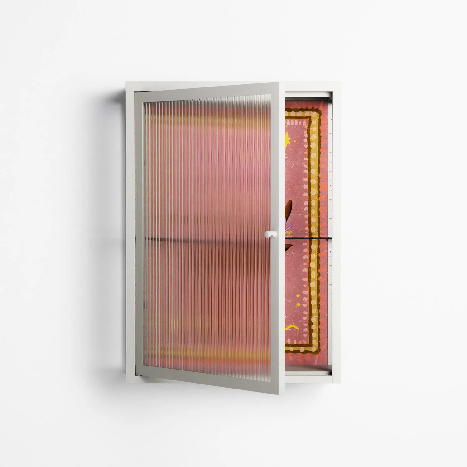 Connect With Nature - Wall Cabinet - Raissa Oltmanns - Chalk - Reeded glass - Image 2