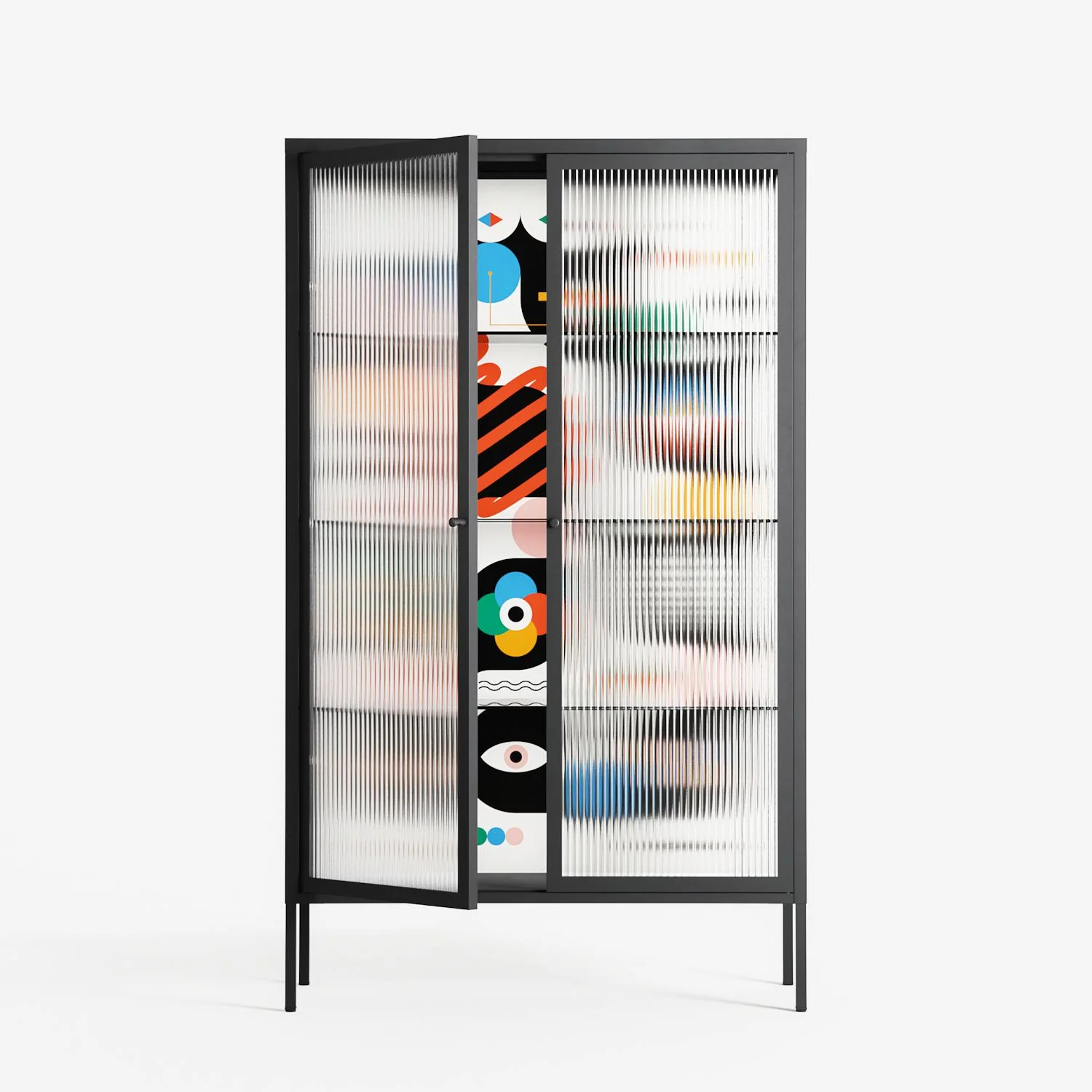 Connections - Cabinet - Vratislav Pecka - Antracite - Reeded glass - Image 2