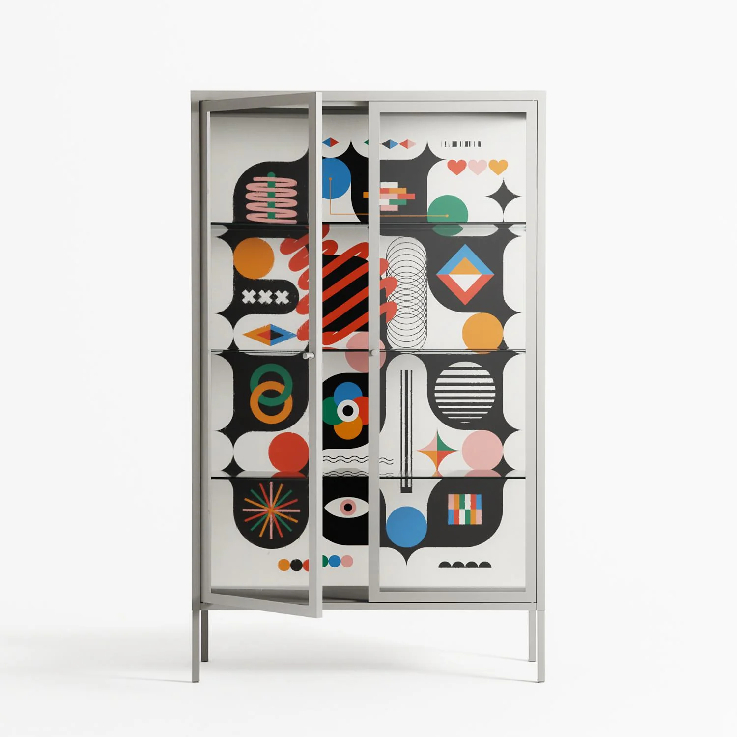 Connections - Cabinet - Vratislav Pecka - Chalk - Clear glass - Image 2