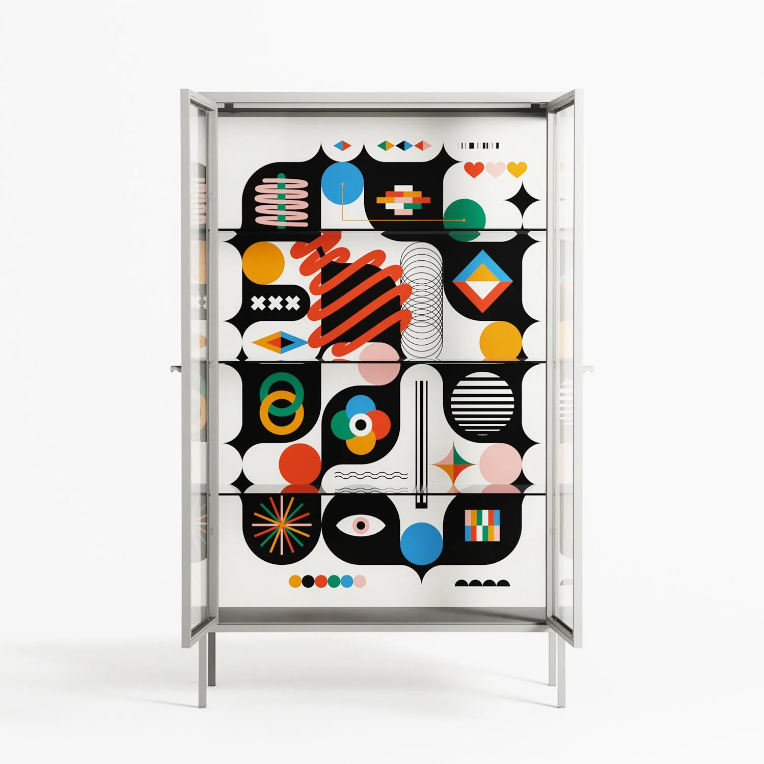Connections - Cabinet - Vratislav Pecka - Chalk - Clear glass - Image 3