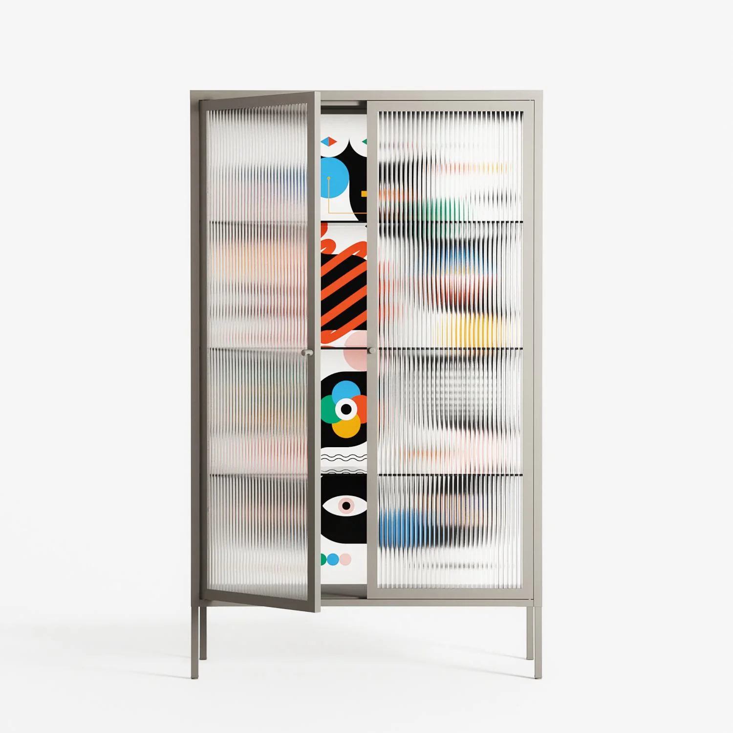 Connections - Cabinet - Vratislav Pecka - Pebble - Reeded glass - Image 2