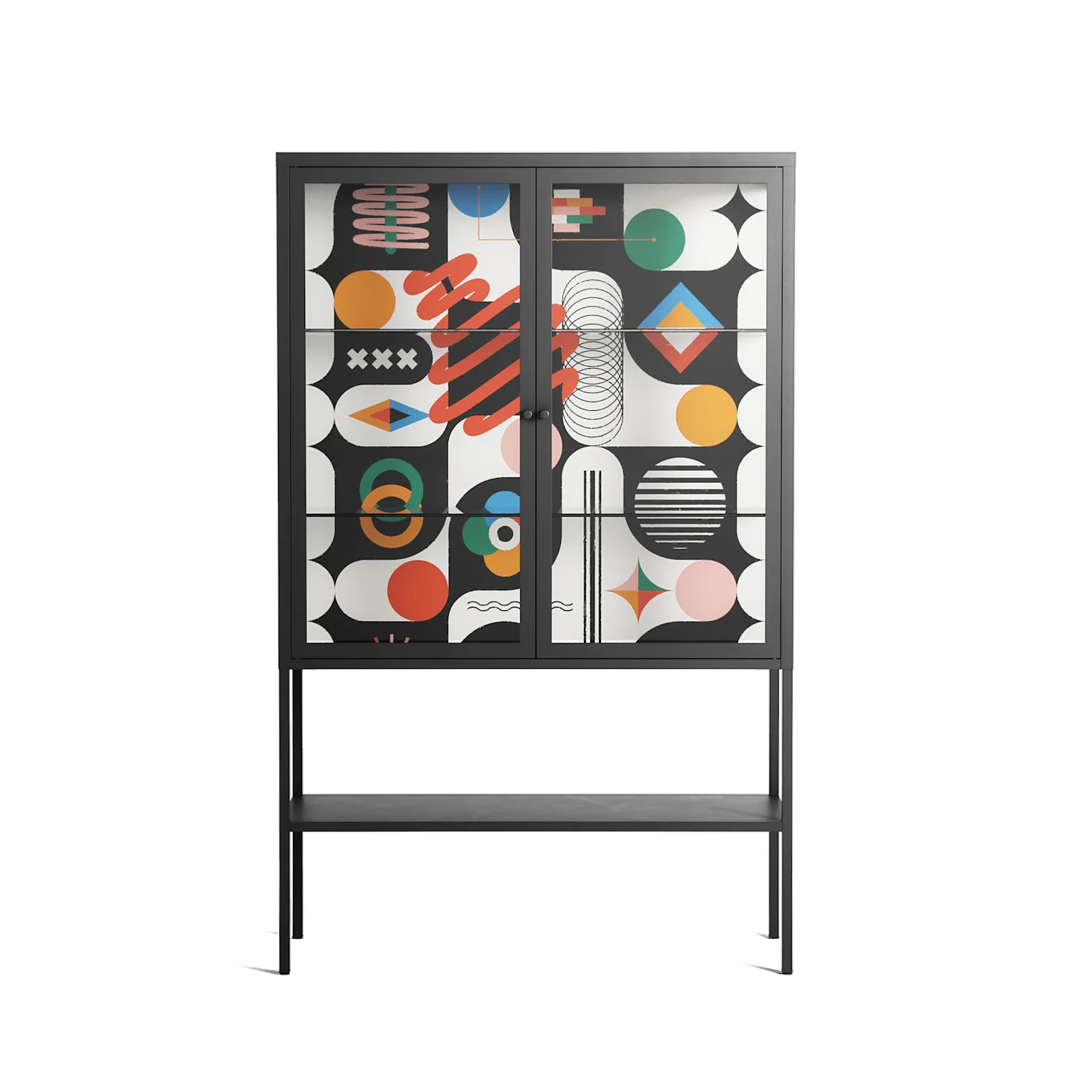 Connections - Loft Cabinet - Vratislav Pecka - Antracite - Clear glass