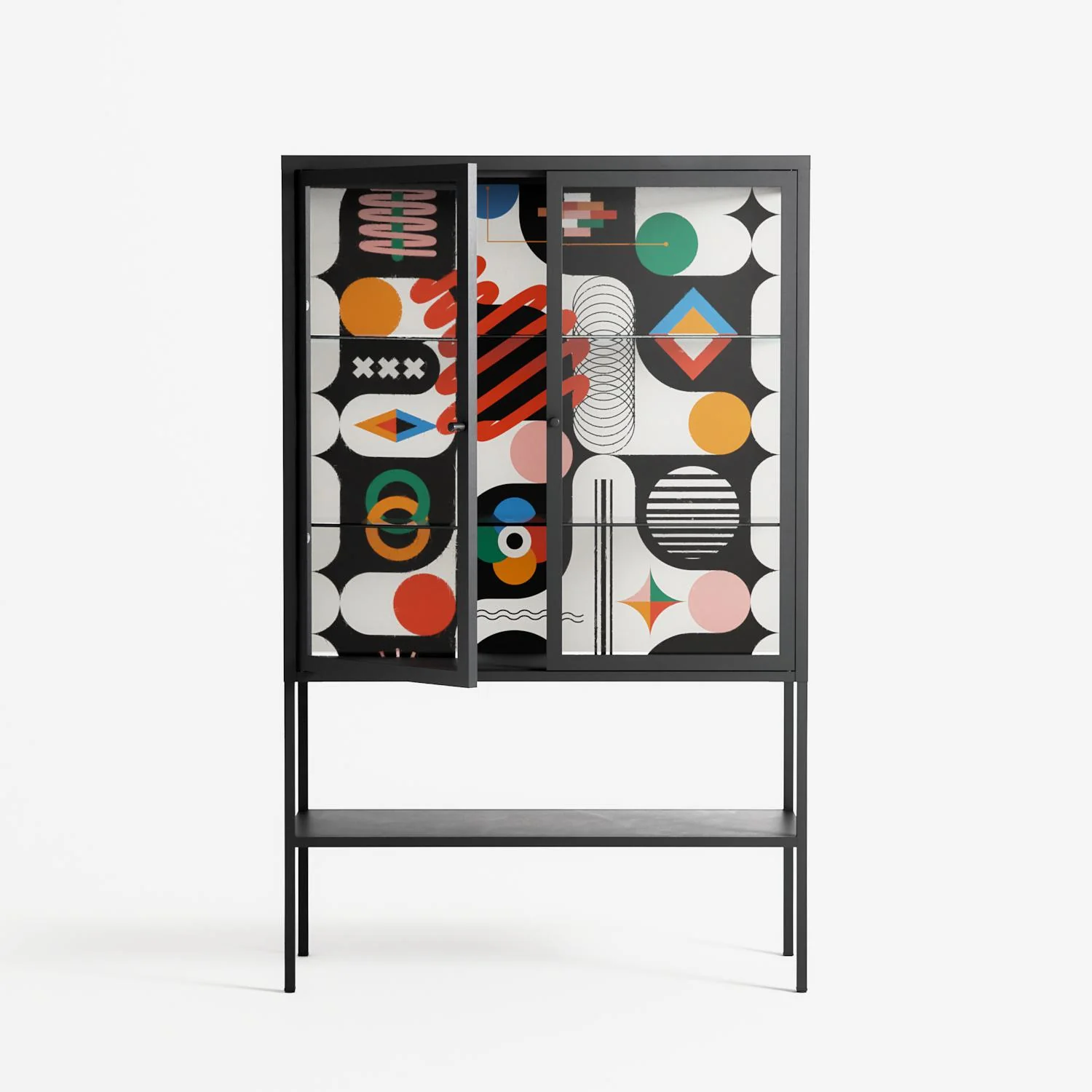Connections - Loft Cabinet - Vratislav Pecka - Antracite - Clear glass - Image 2