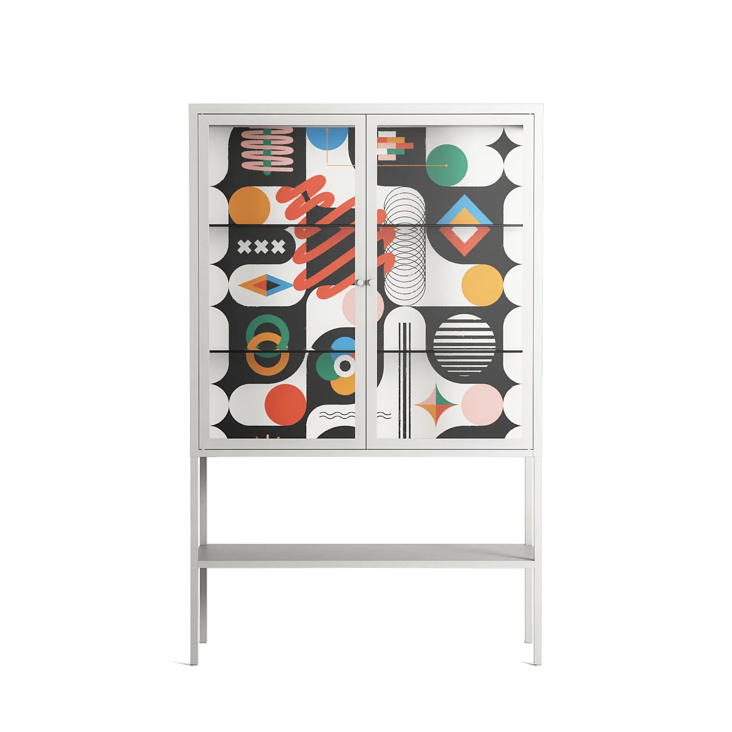 Connections - Loft Cabinet - Vratislav Pecka - Chalk - Clear glass