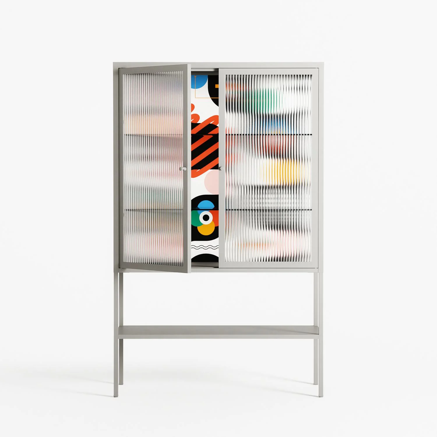 Connections - Loft Cabinet - Vratislav Pecka - Chalk - Reeded glass - Image 2