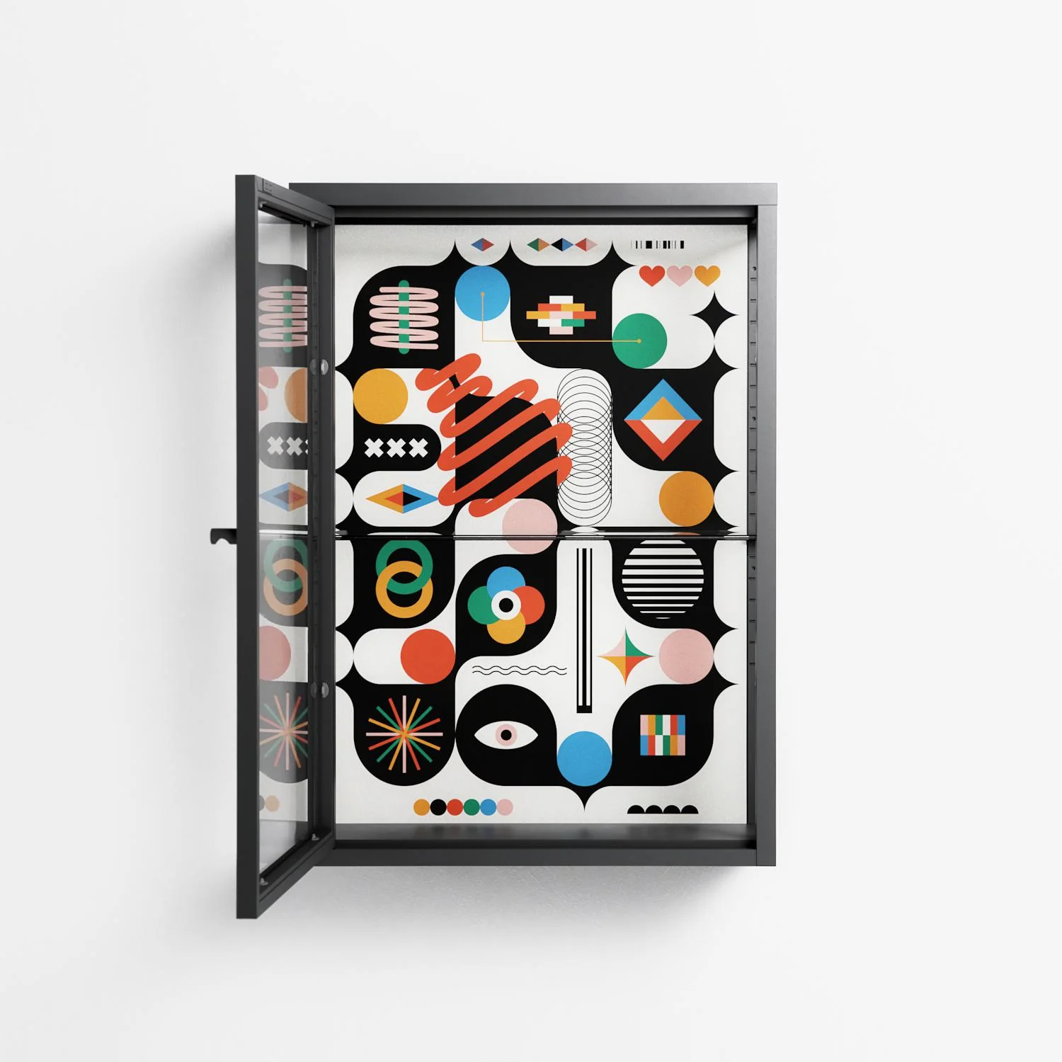 Connections - Wall Cabinet - Vratislav Pecka - Antracite - Clear glass - Image 3