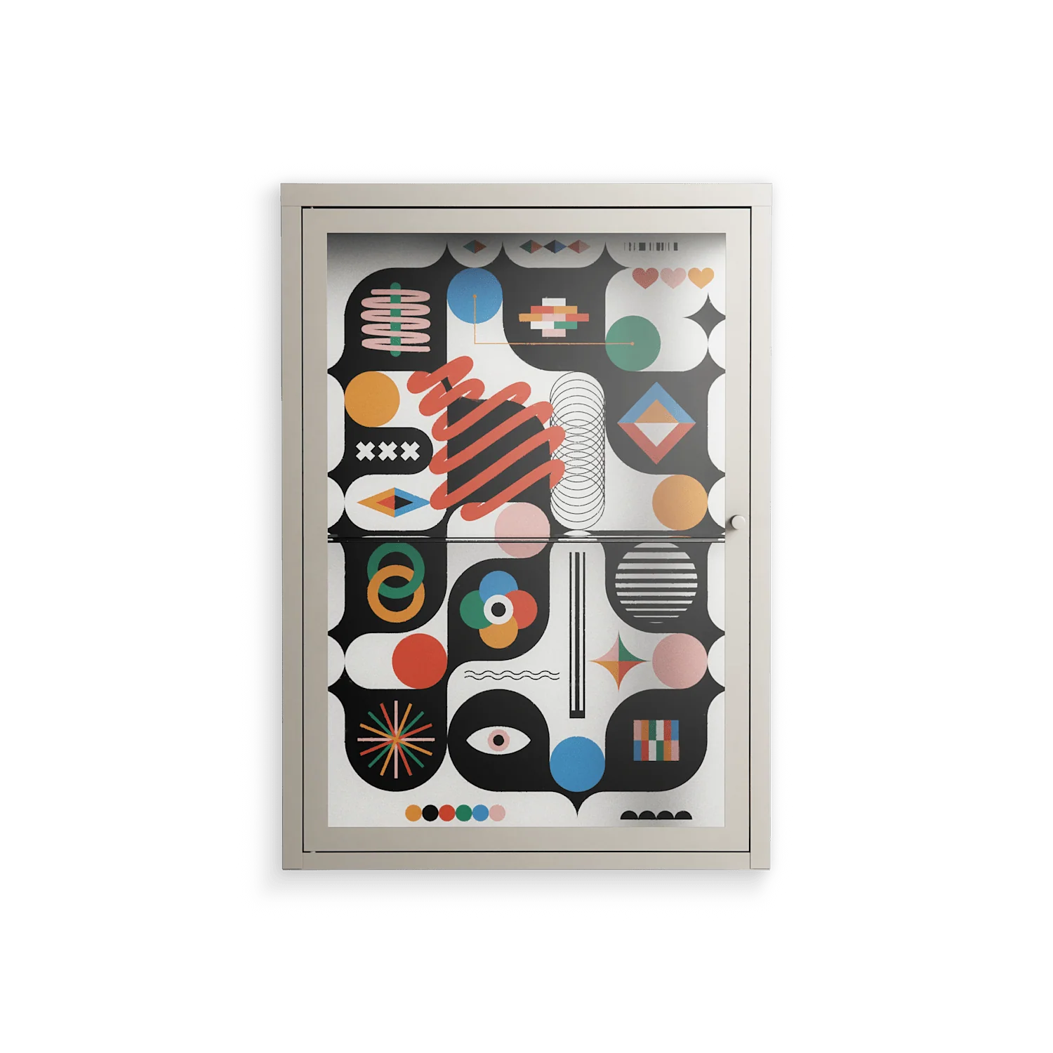 Connections - Wall Cabinet - Vratislav Pecka - Pebble - Clear glass