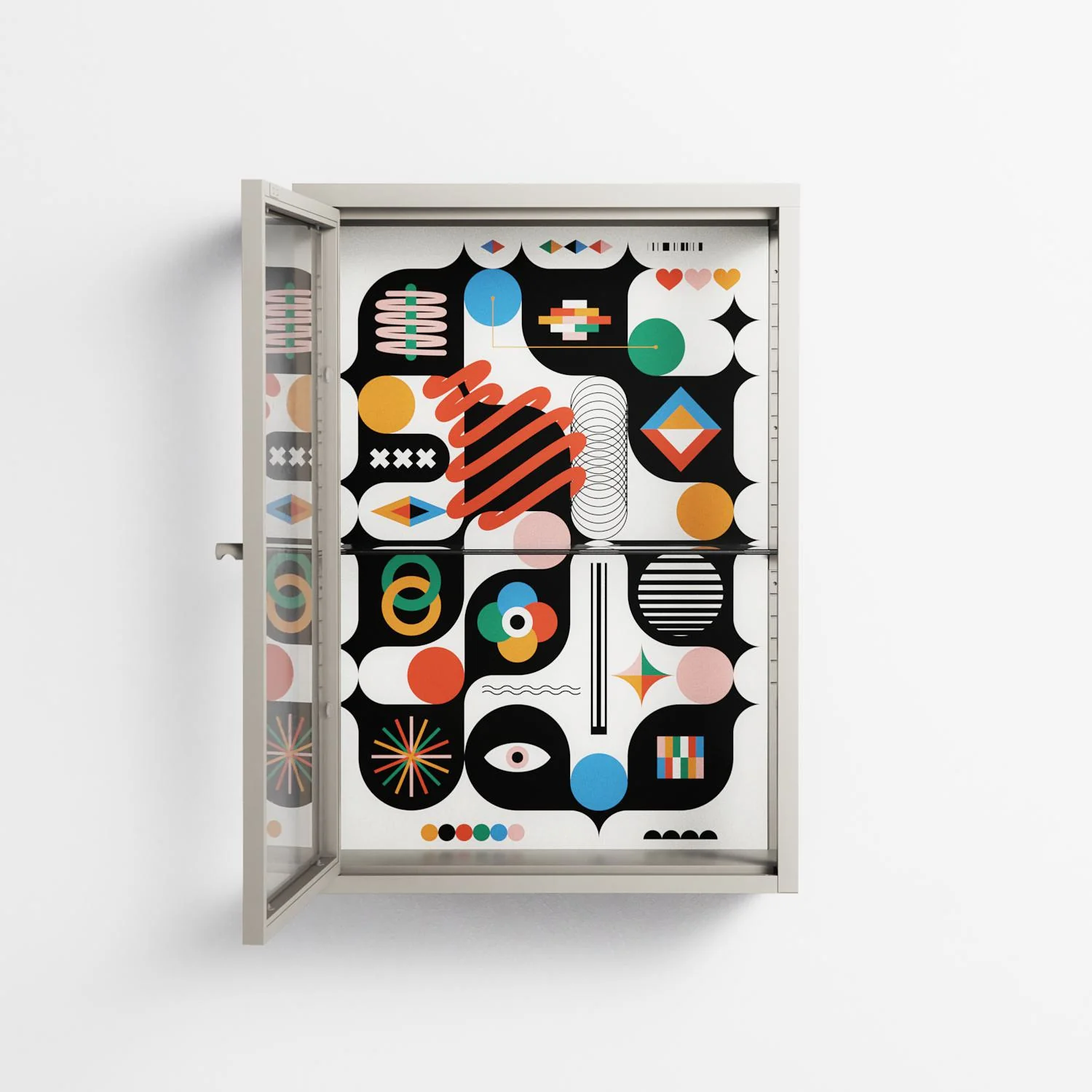 Connections - Wall Cabinet - Vratislav Pecka - Pebble - Clear glass - Image 3