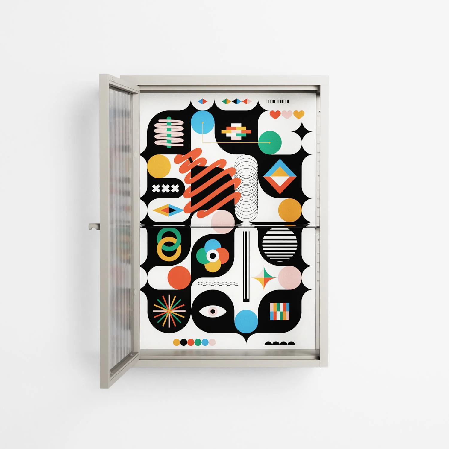 Connections - Wall Cabinet - Vratislav Pecka - Pebble - Reeded glass - Image 3