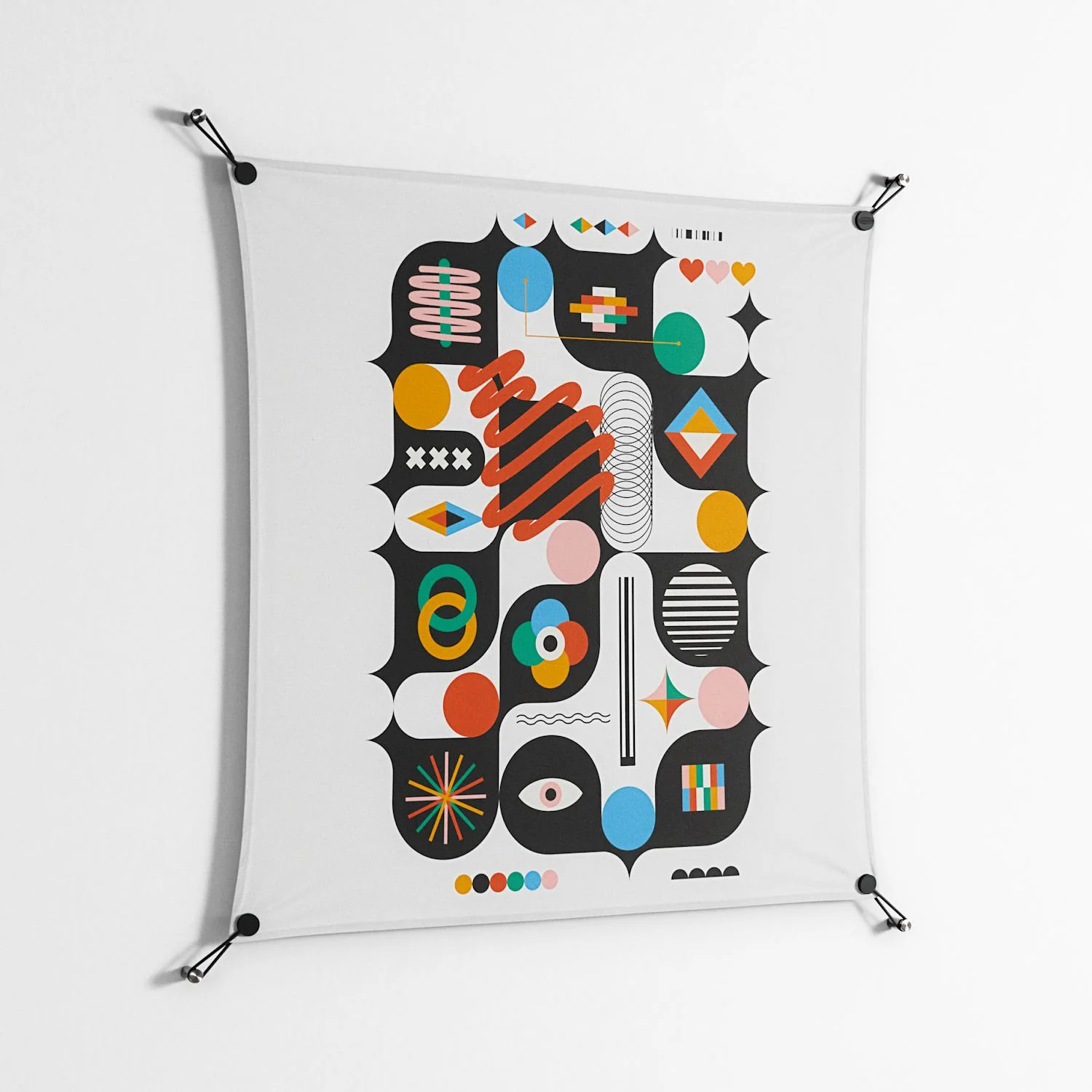 Connections - Work On Wall - Vratislav Pecka - Black - 90 x 90 cm - Image 2