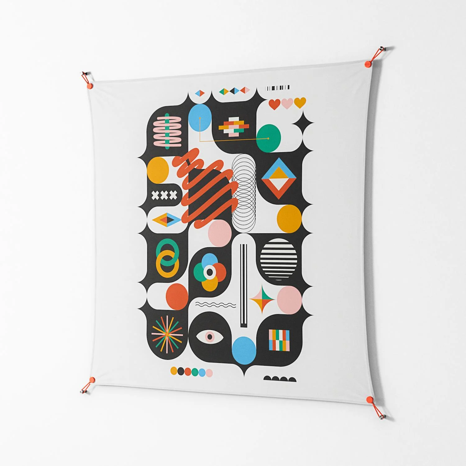Connections - Work On Wall - Vratislav Pecka - Orange - 140 x 140 cm - Image 2
