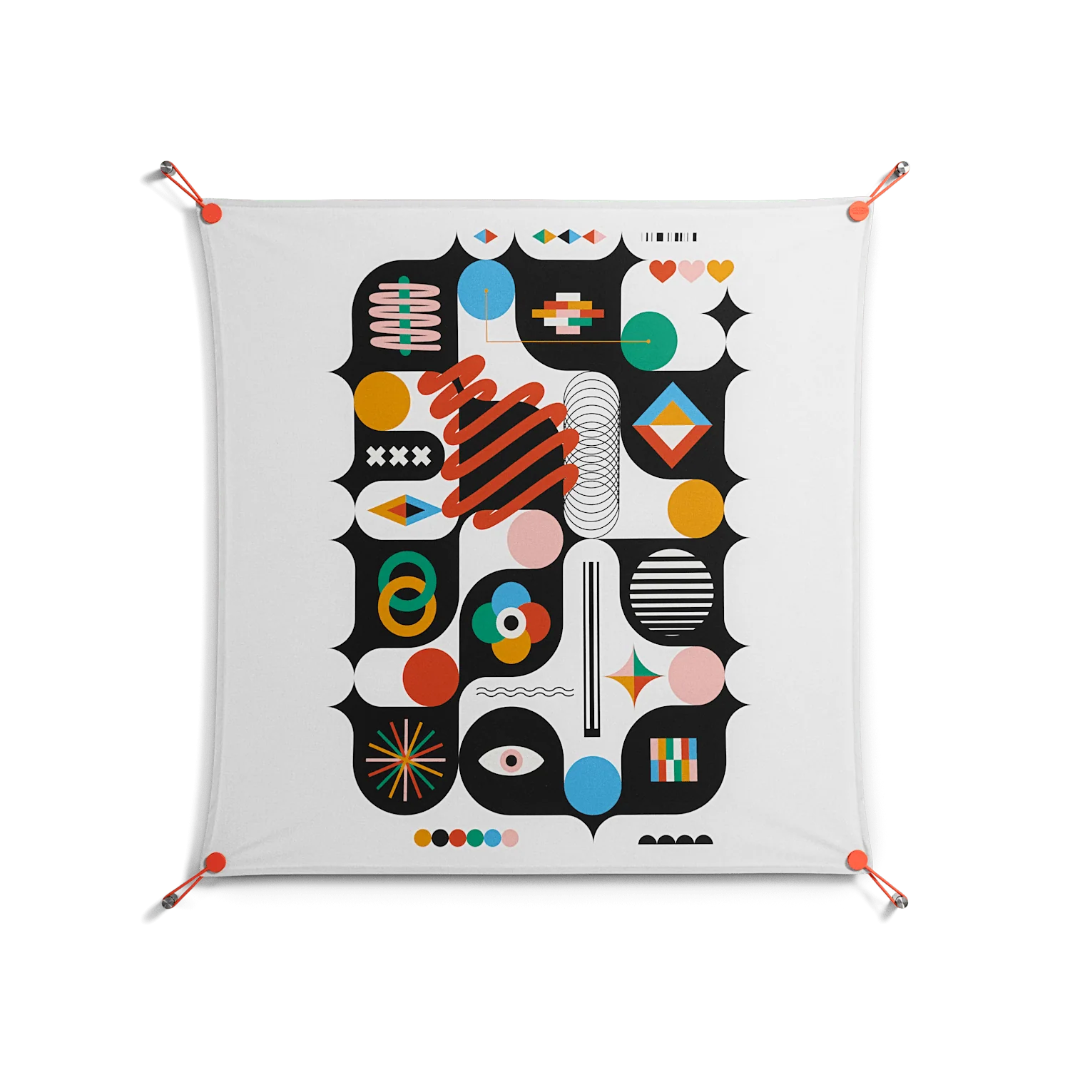 Connections - Work On Wall - Vratislav Pecka - Orange - 90 x 90 cm