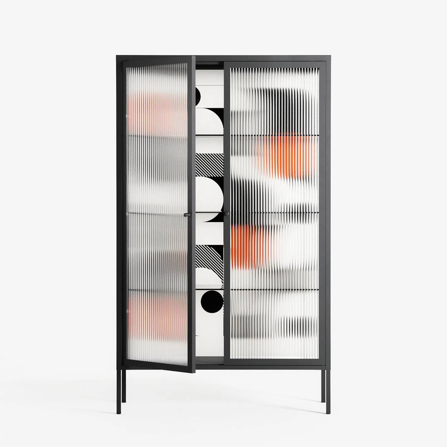 Conserto - Cabinet - Vratislav Pecka - Antracite - Reeded glass - Image 2
