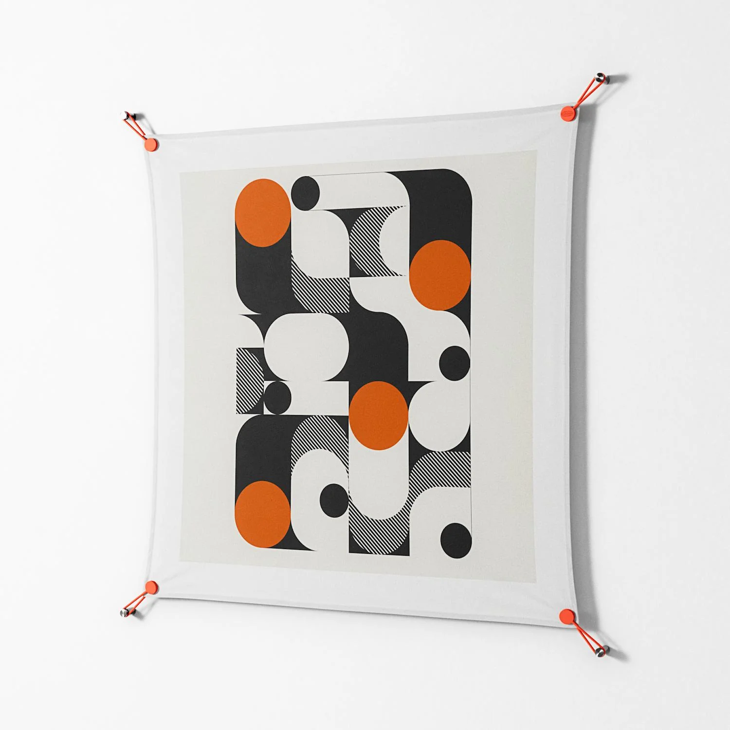 Conserto - Work On Wall - Vratislav Pecka - Orange - 90 x 90 cm - Image 2
