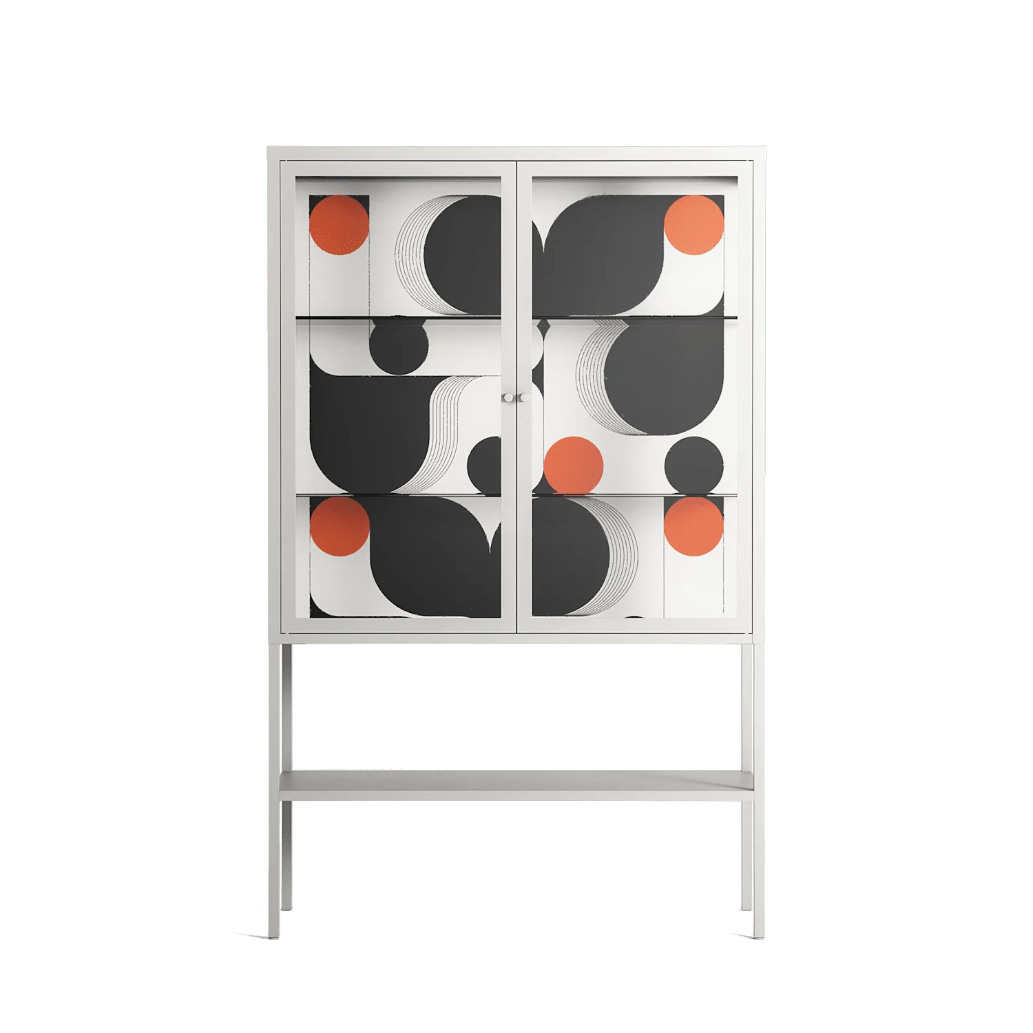 Conserto2 - Loft Cabinet - Vratislav Pecka - Chalk - Clear glass