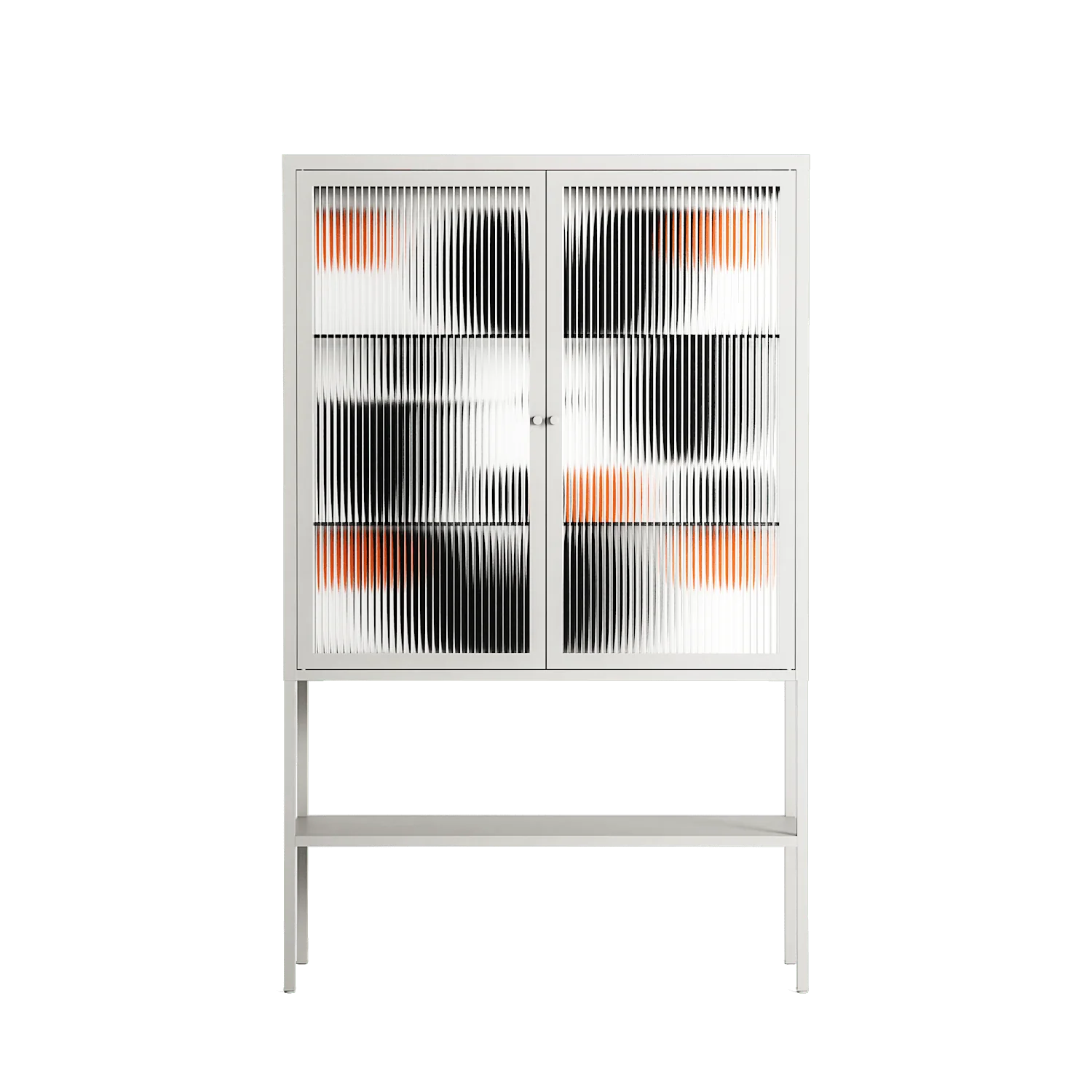 Conserto2 - Loft Cabinet - Vratislav Pecka - Chalk - Reeded glass