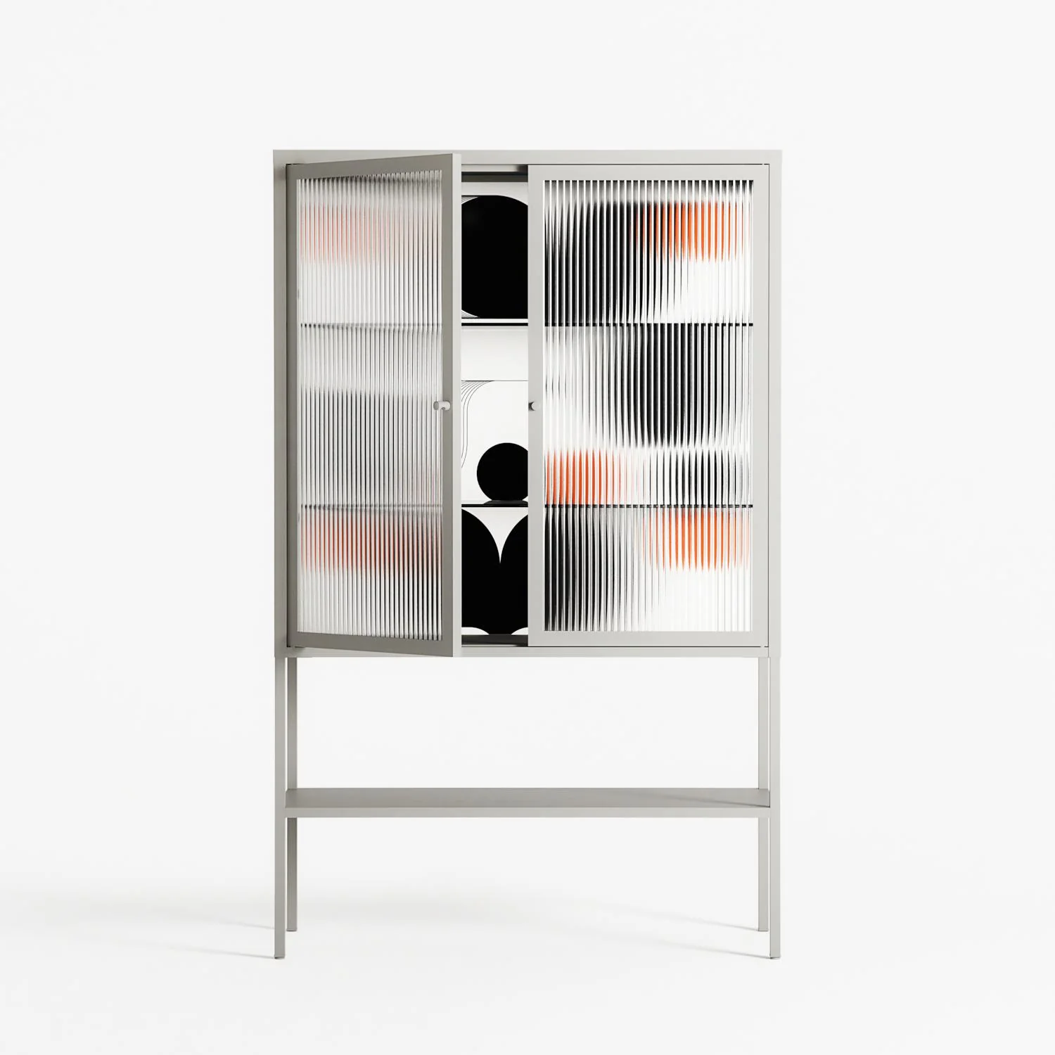 Conserto2 - Loft Cabinet - Vratislav Pecka - Chalk - Reeded glass - Image 2