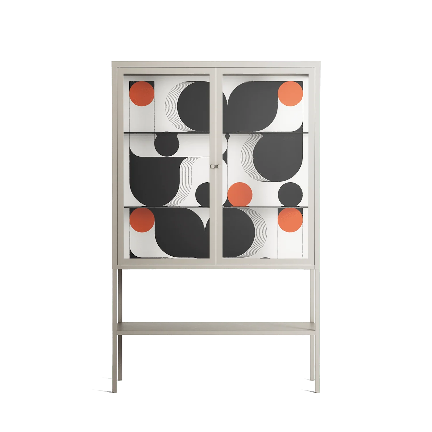 Conserto2 - Loft Cabinet - Vratislav Pecka - Pebble - Clear glass