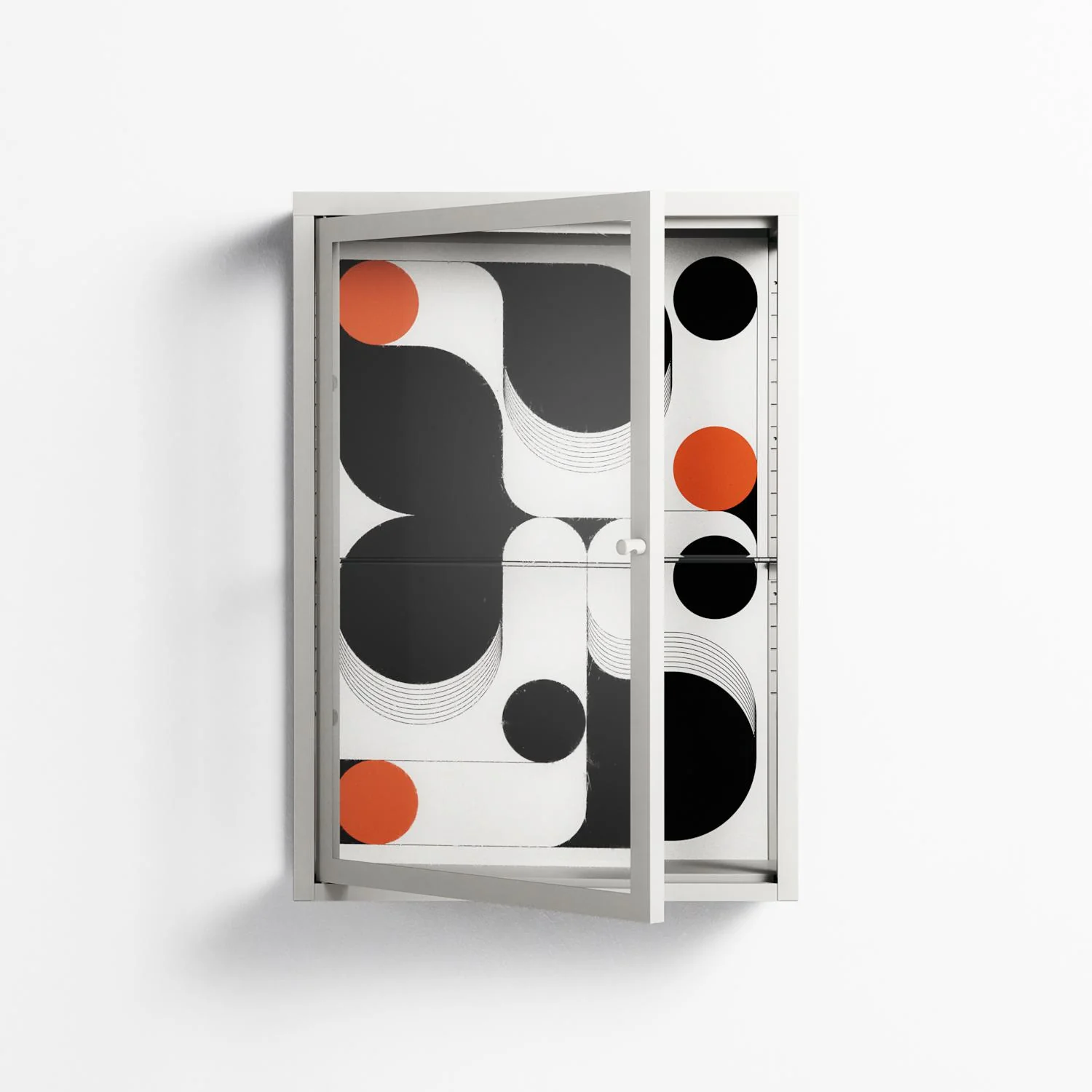 Conserto2 - Wall Cabinet - Vratislav Pecka - Chalk - Clear glass - Image 2