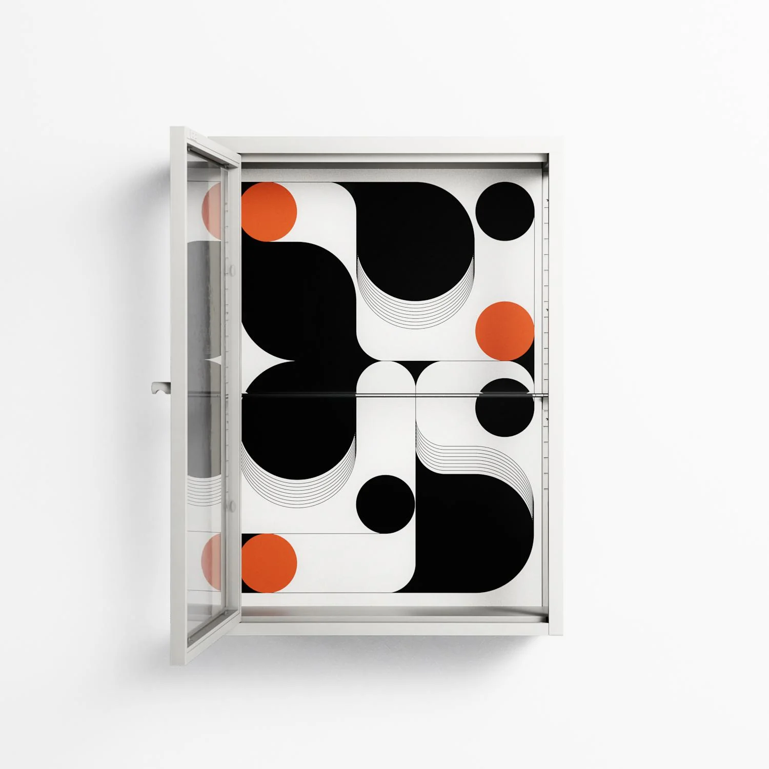 Conserto2 - Wall Cabinet - Vratislav Pecka - Chalk - Clear glass - Image 3