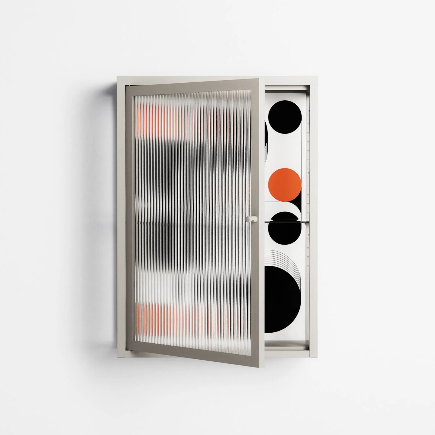 Conserto2 - Wall Cabinet - Vratislav Pecka - Pebble - Reeded glass - Image 2