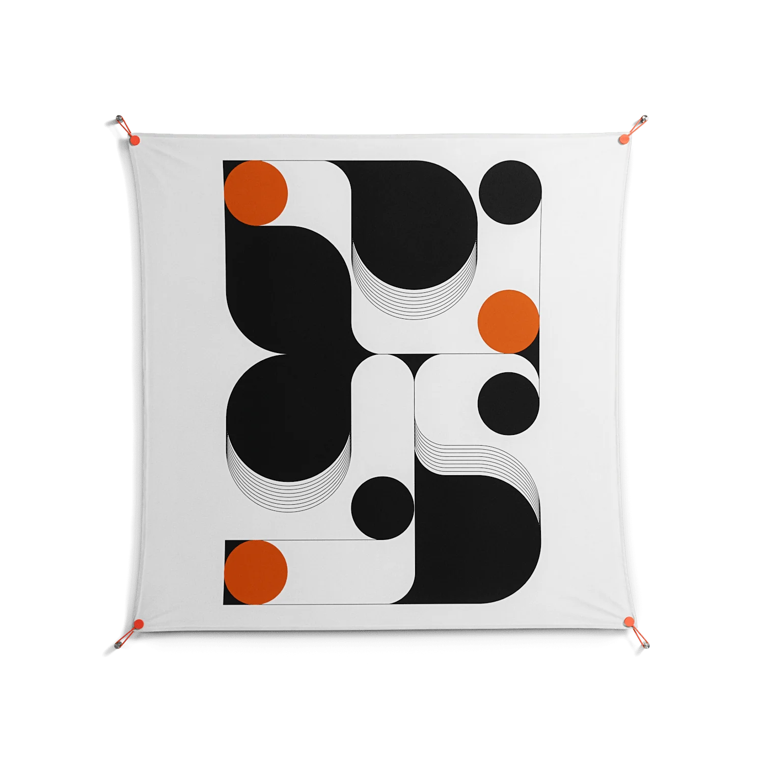 Conserto2 - Work On Wall - Vratislav Pecka - Orange - 140 x 140 cm
