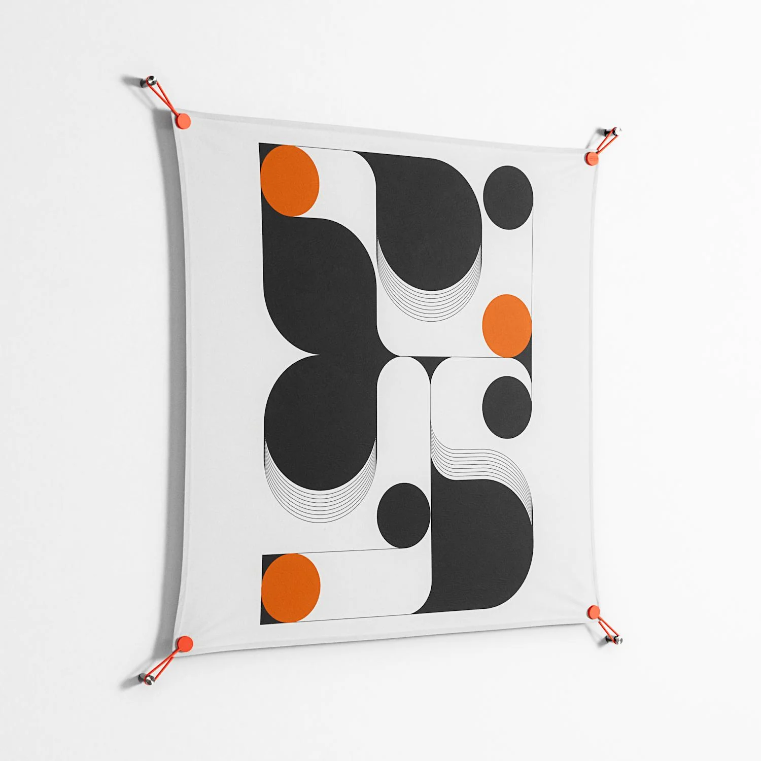 Conserto2 - Work On Wall - Vratislav Pecka - Orange - 90 x 90 cm - Image 2