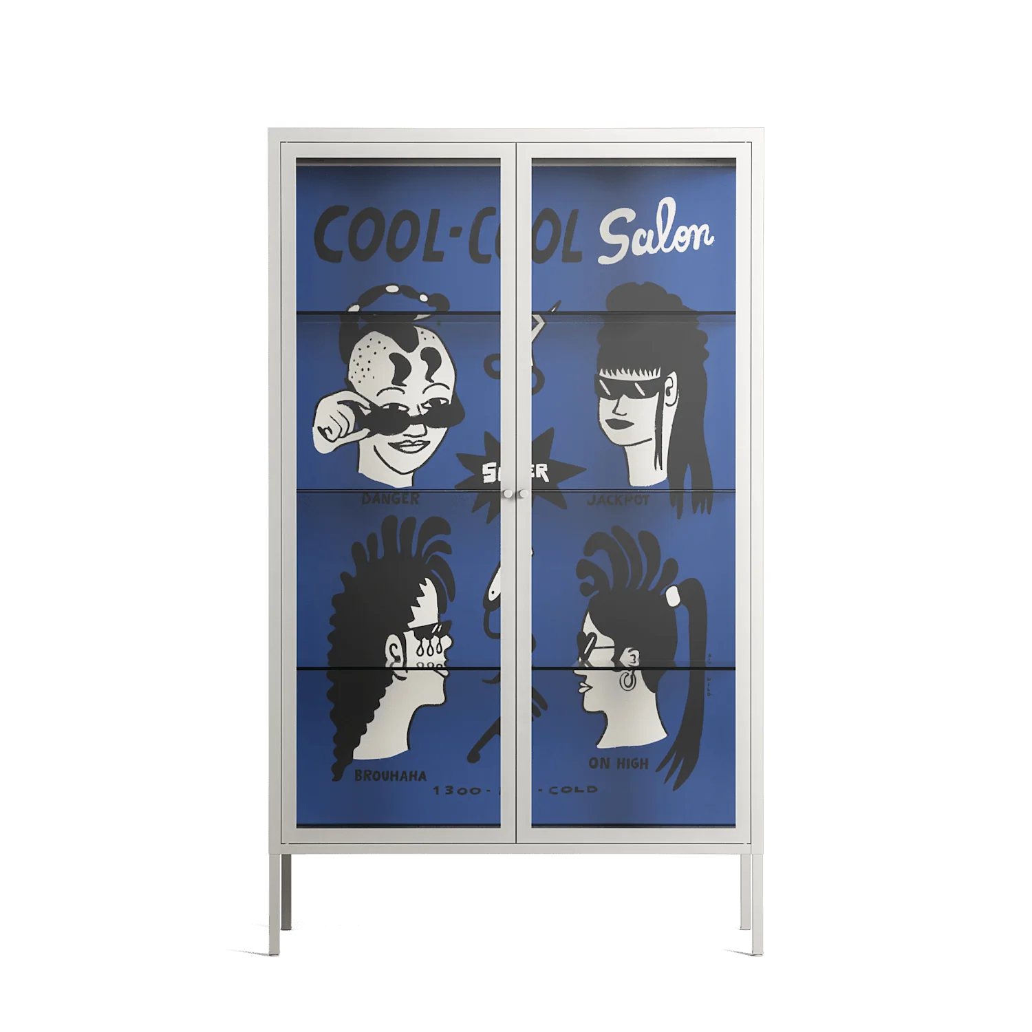 Cool Cool Salon Blue - Cabinet - Aley Wild - Antracite - Clear glass