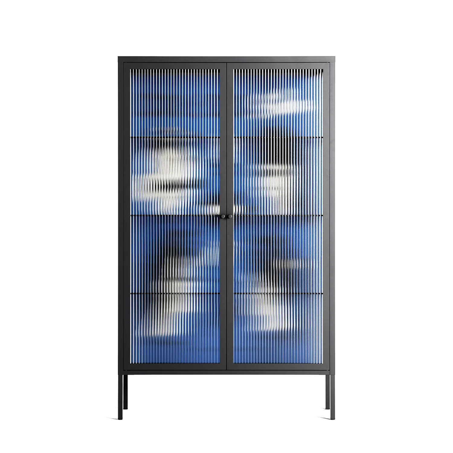 Cool Cool Salon Blue - Cabinet - Aley Wild - Antracite - Reeded glass