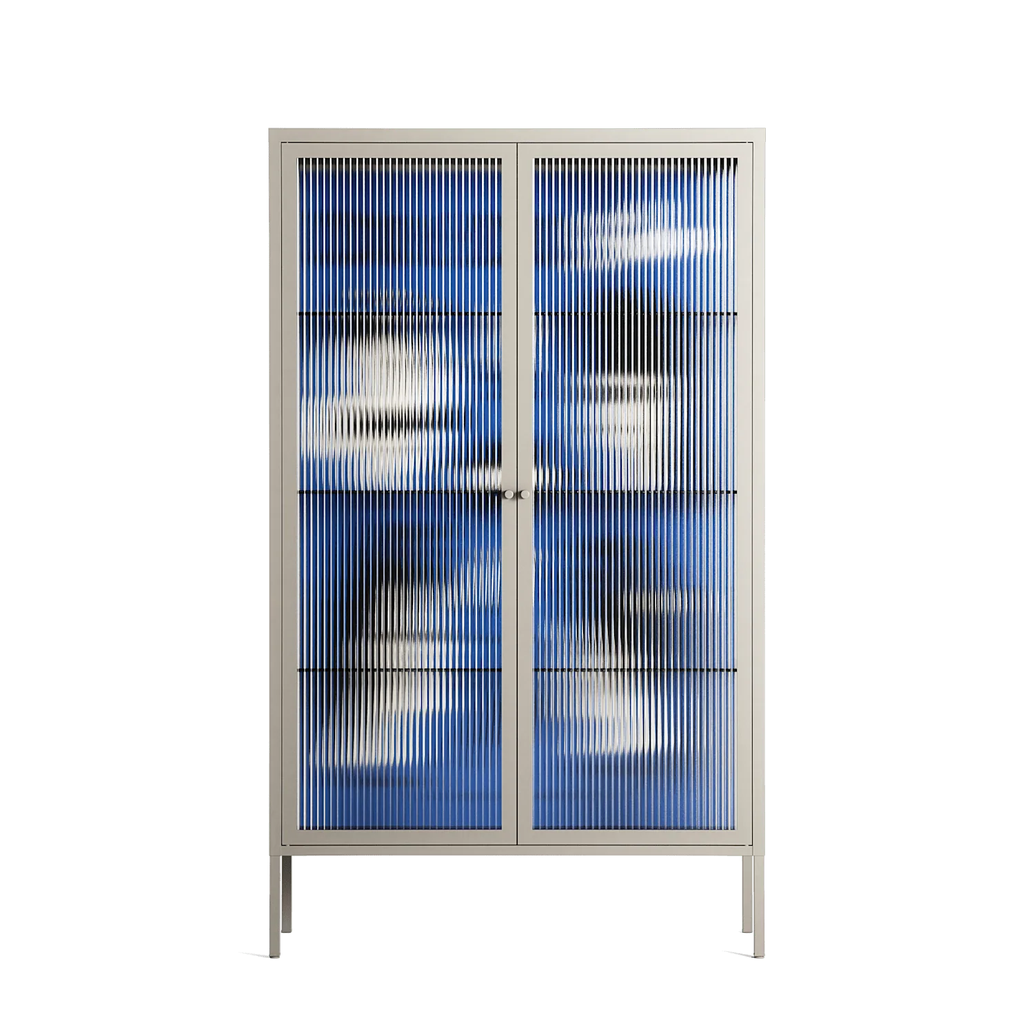 Cool Cool Salon Blue - Cabinet - Aley Wild - Pebble - Reeded glass