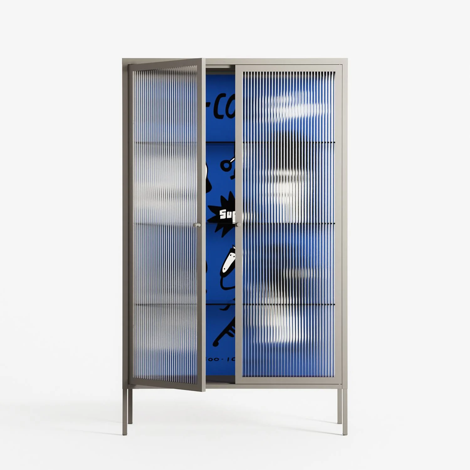 Cool Cool Salon Blue - Cabinet - Aley Wild - Pebble - Reeded glass - Image 2