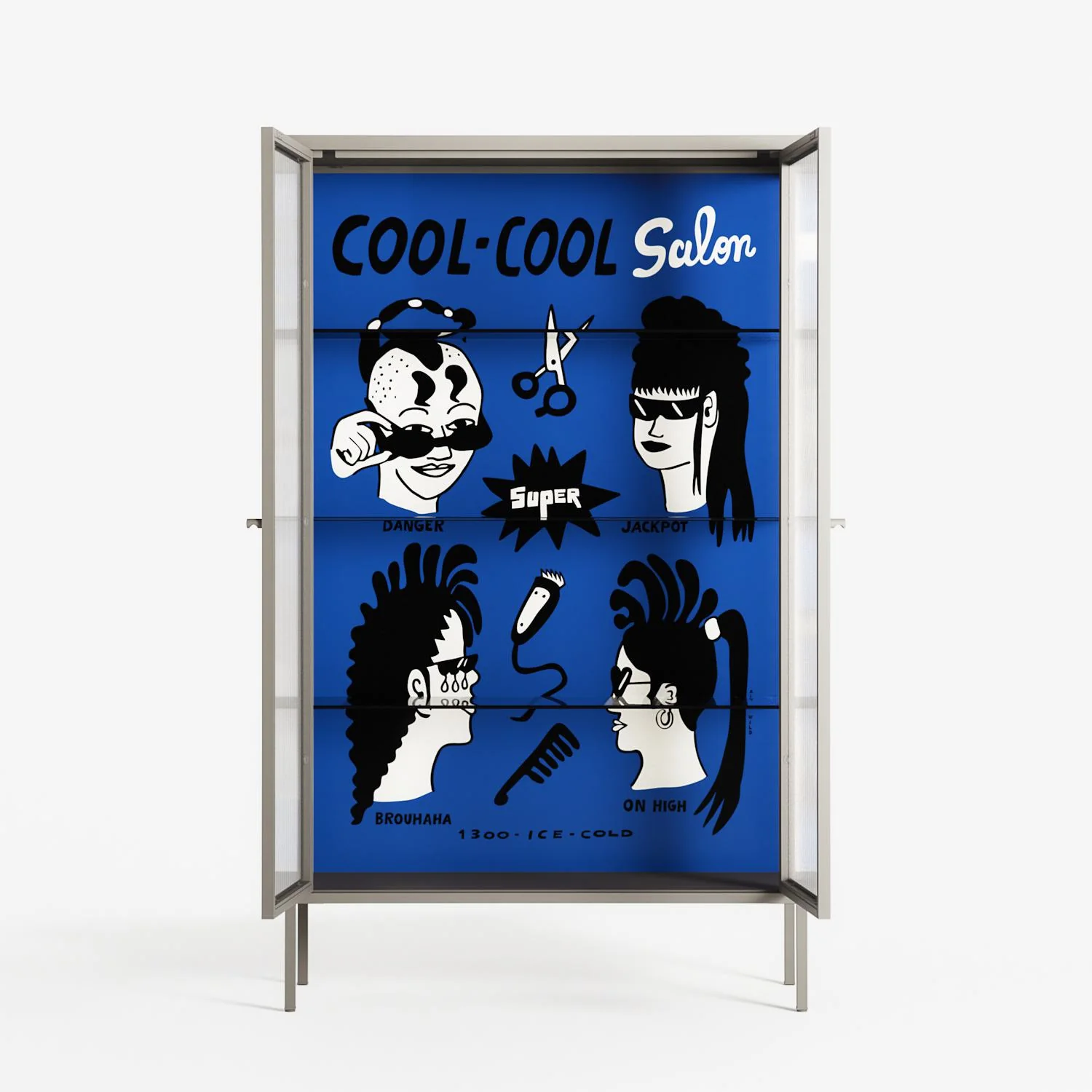 Cool Cool Salon Blue - Cabinet - Aley Wild - Pebble - Reeded glass - Image 3