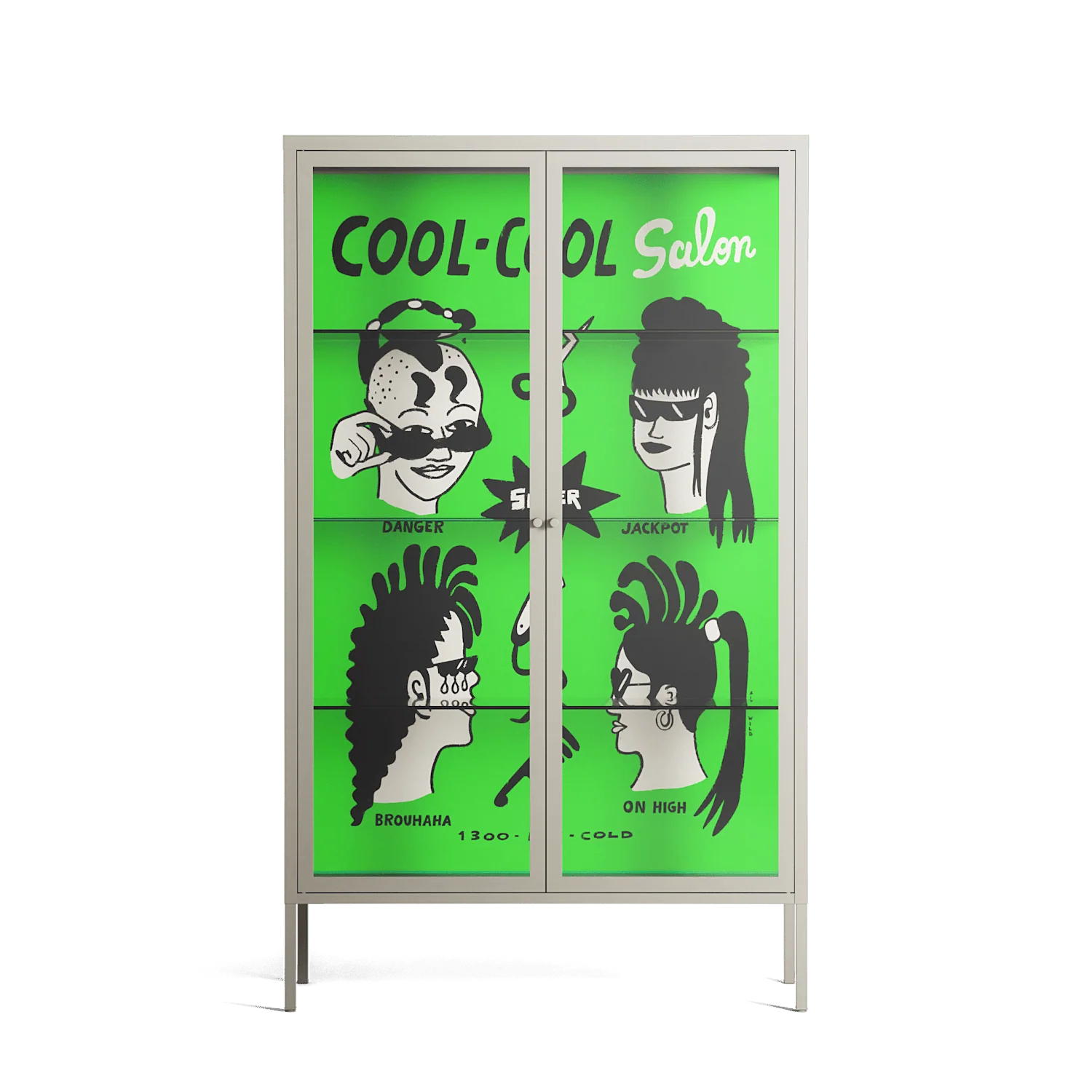 Cool Cool Salon Green - Cabinet - Aley Wild - Antracite - Clear glass