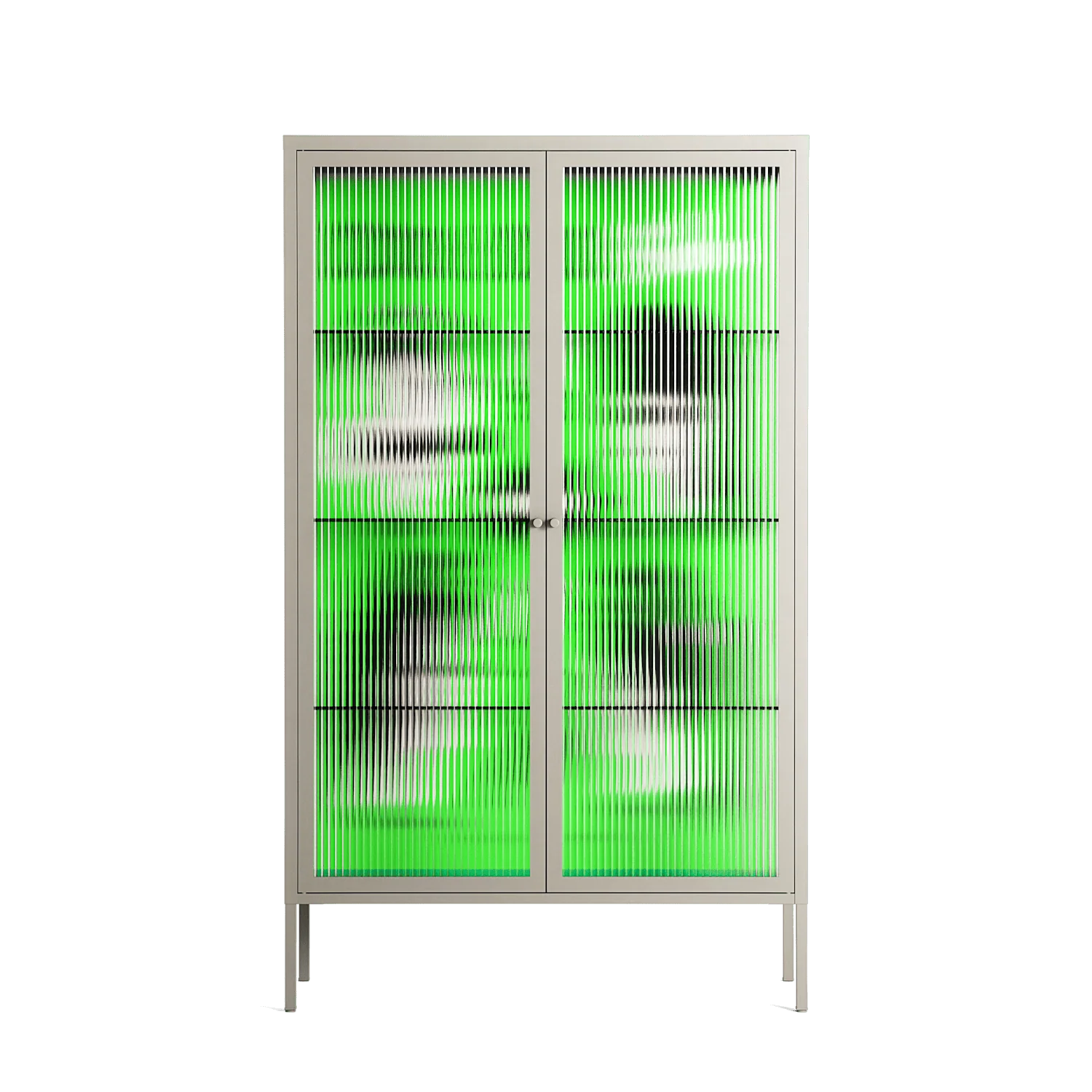 Cool Cool Salon Green - Cabinet - Aley Wild - Pebble - Reeded glass