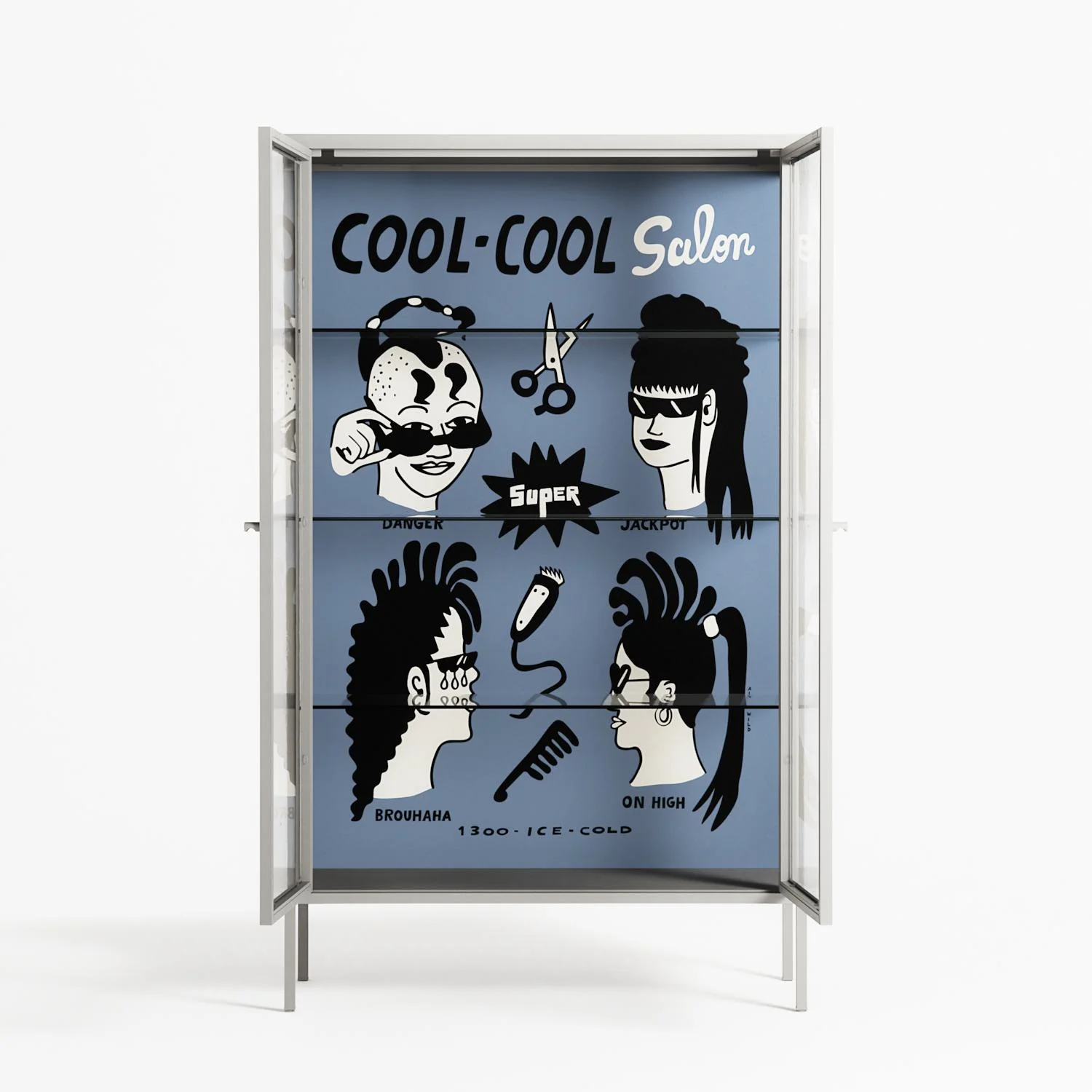 Cool Cool Salon Grey - Cabinet - Aley Wild - Chalk - Clear glass - Image 3