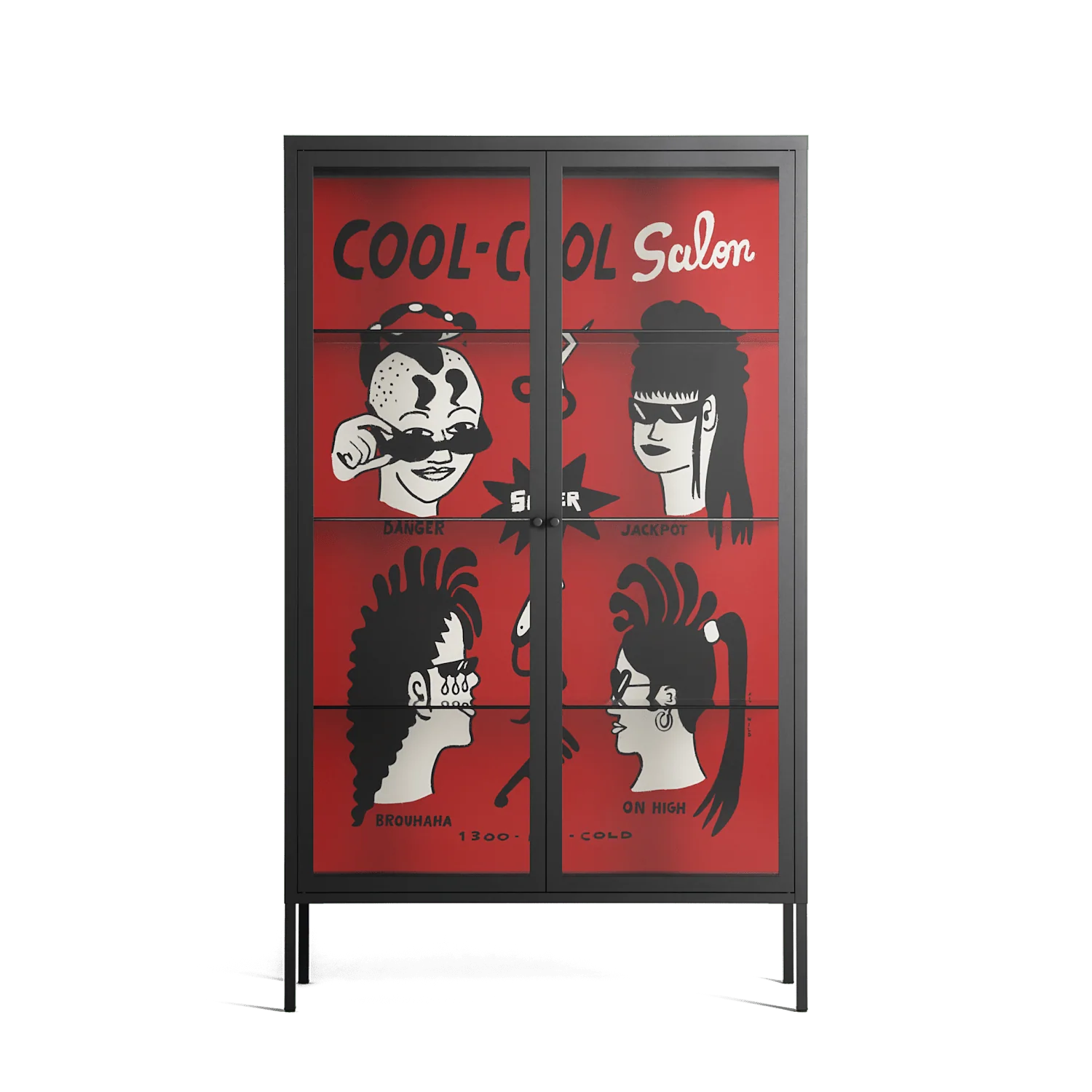 Cool Cool Salon Red - Cabinet - Aley Wild - Antracite - Clear glass