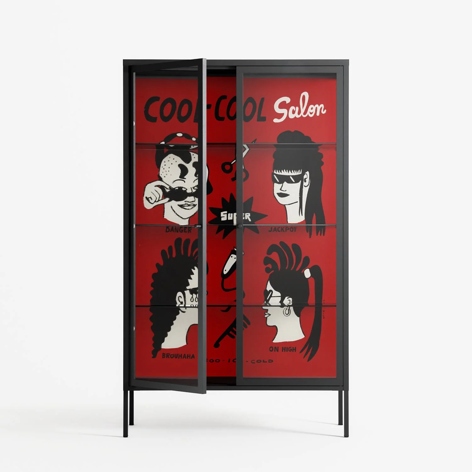 Cool Cool Salon Red - Cabinet - Aley Wild - Antracite - Clear glass - Image 2