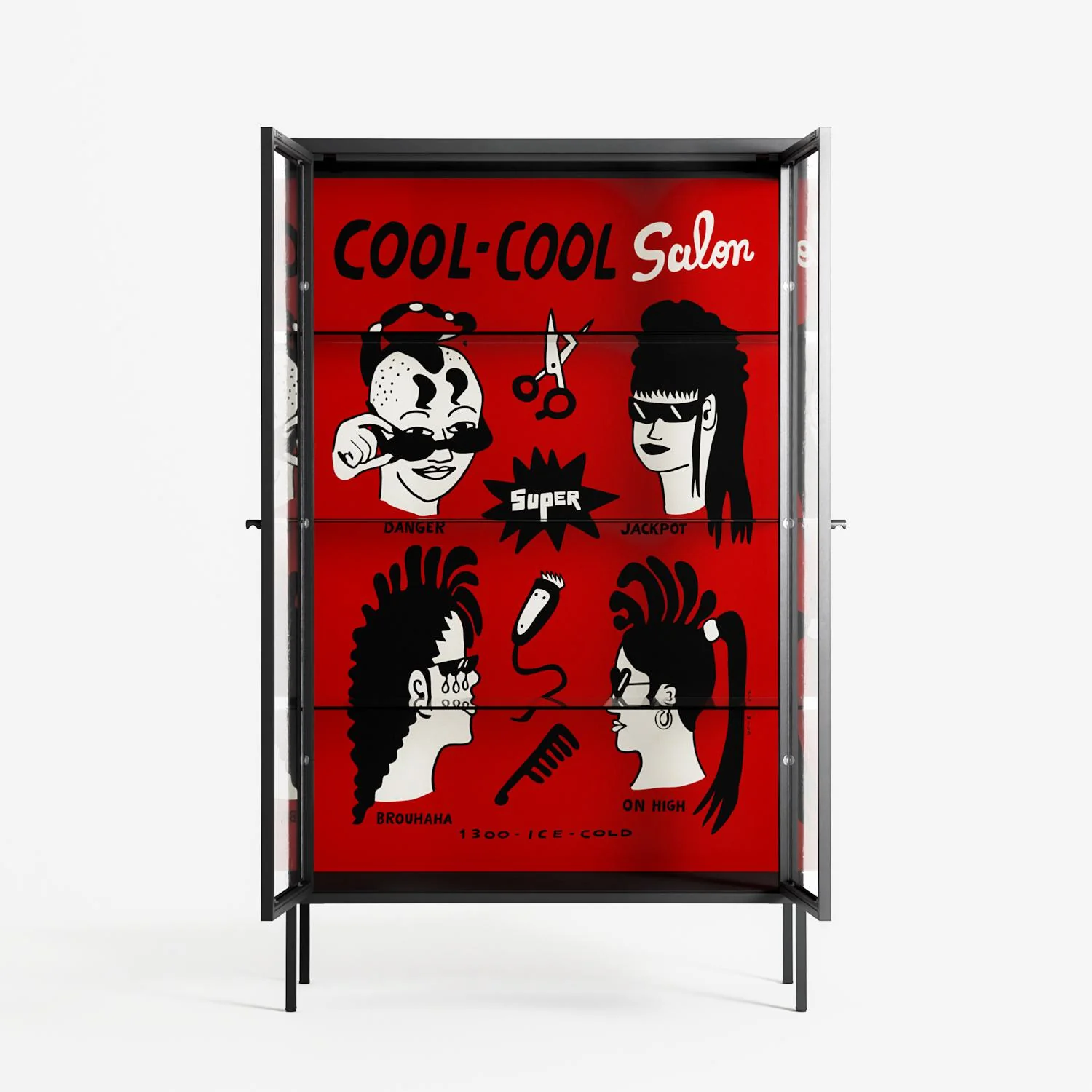 Cool Cool Salon Red - Cabinet - Aley Wild - Antracite - Clear glass - Image 3
