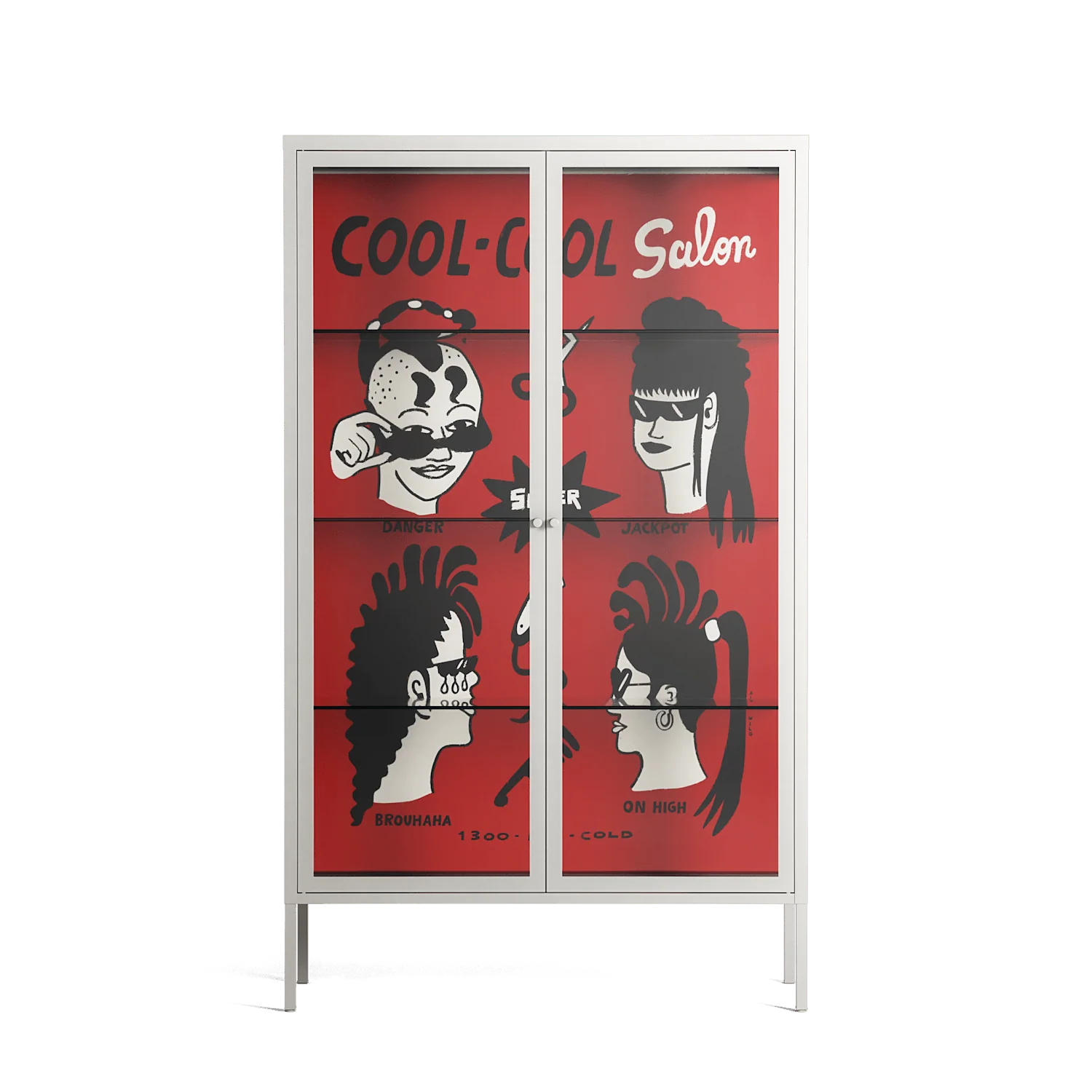 Cool Cool Salon Red - Cabinet - Aley Wild - Chalk - Clear glass