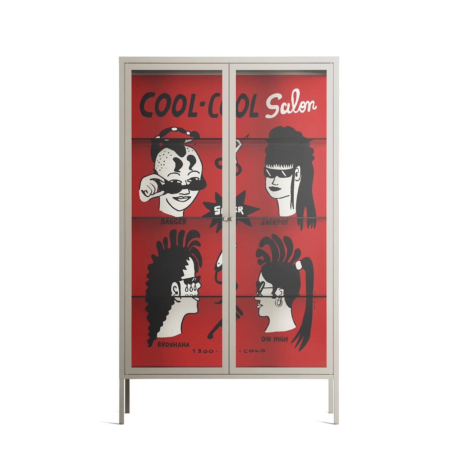 Cool Cool Salon Red - Cabinet - Aley Wild - Pebble - Clear glass