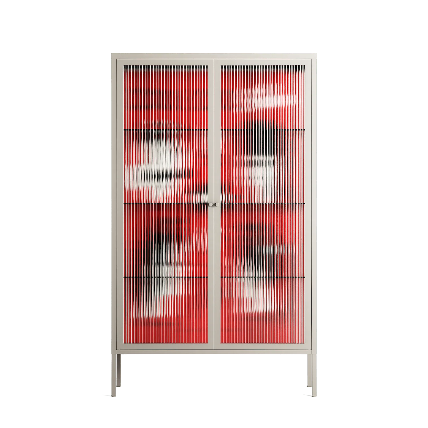 Cool Cool Salon Red - Cabinet - Aley Wild - Pebble - Reeded glass