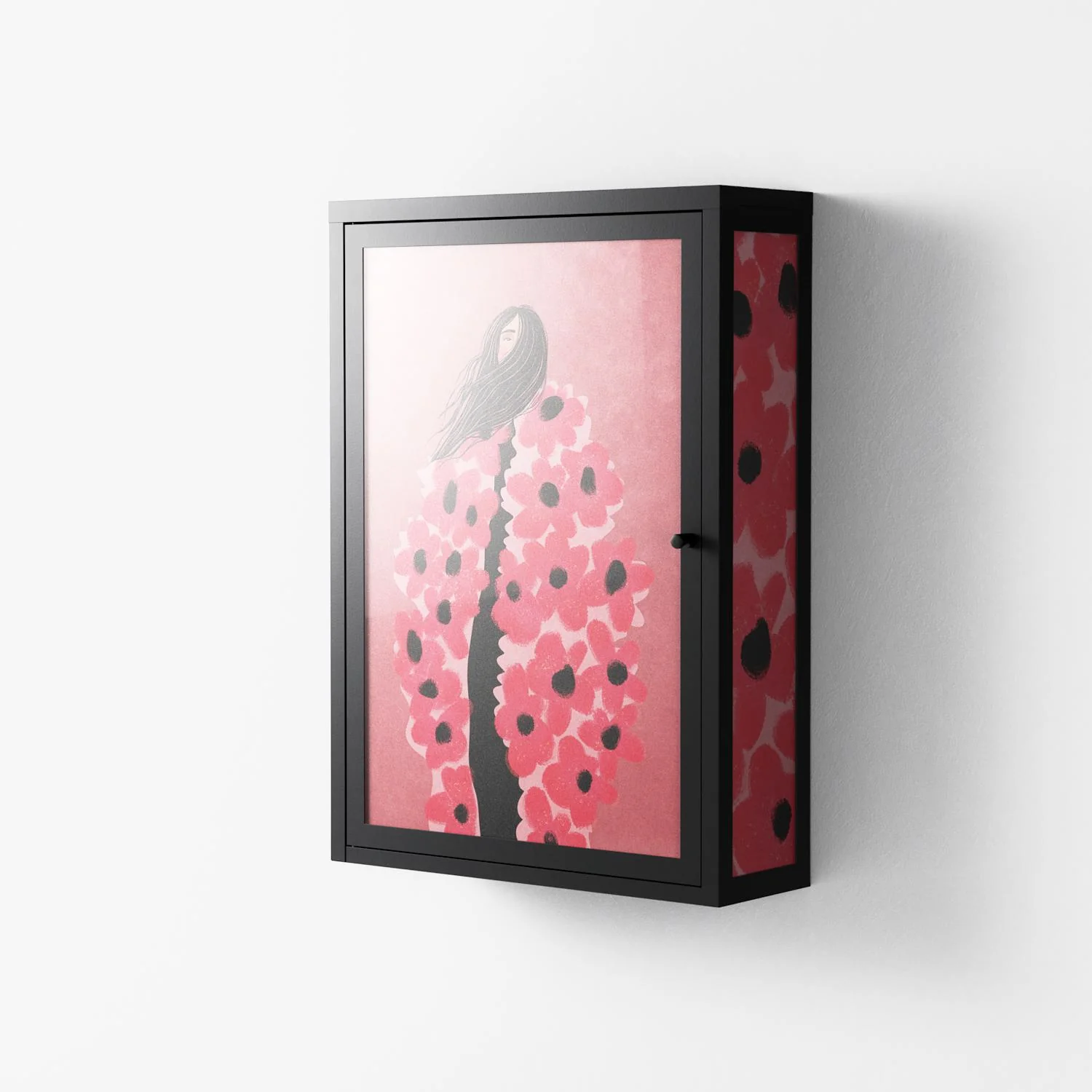 Covered in Flowers - Wall Cabinet - Raissa Oltmanns - Antracite - Overlay Glass - Image 2