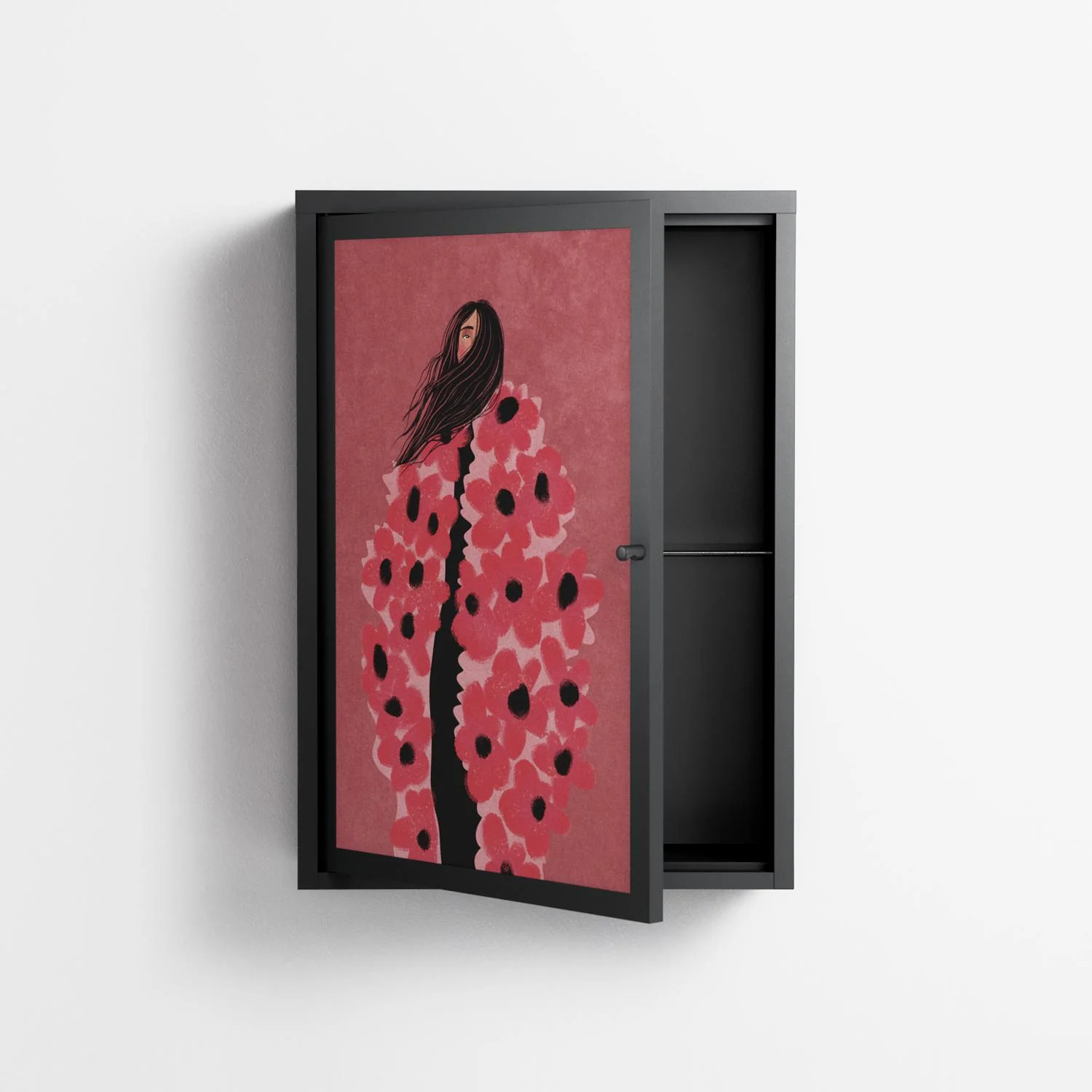Covered in Flowers - Wall Cabinet - Raissa Oltmanns - Antracite - Overlay Metal - Image 3