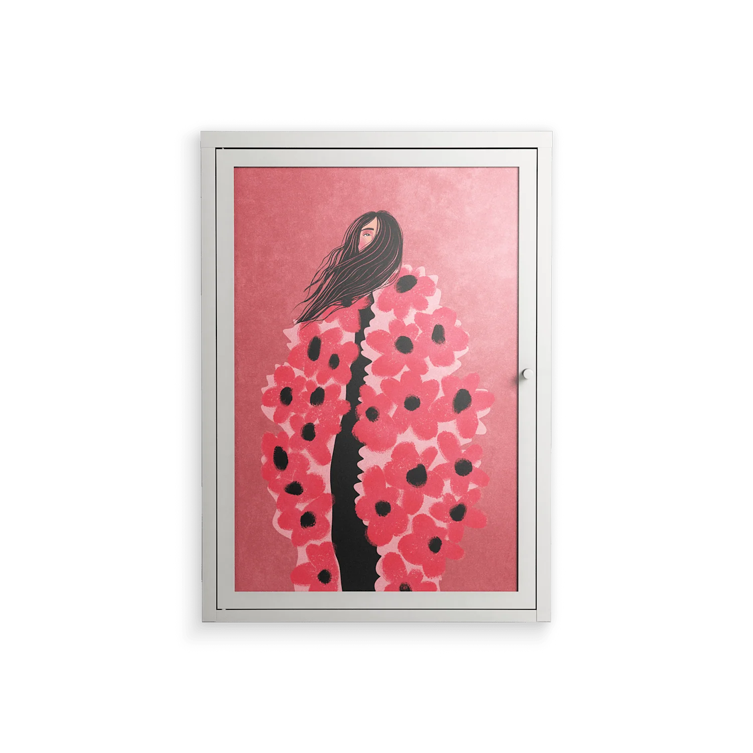 Covered in Flowers - Wall Cabinet - Raissa Oltmanns - Chalk - Overlay Glass