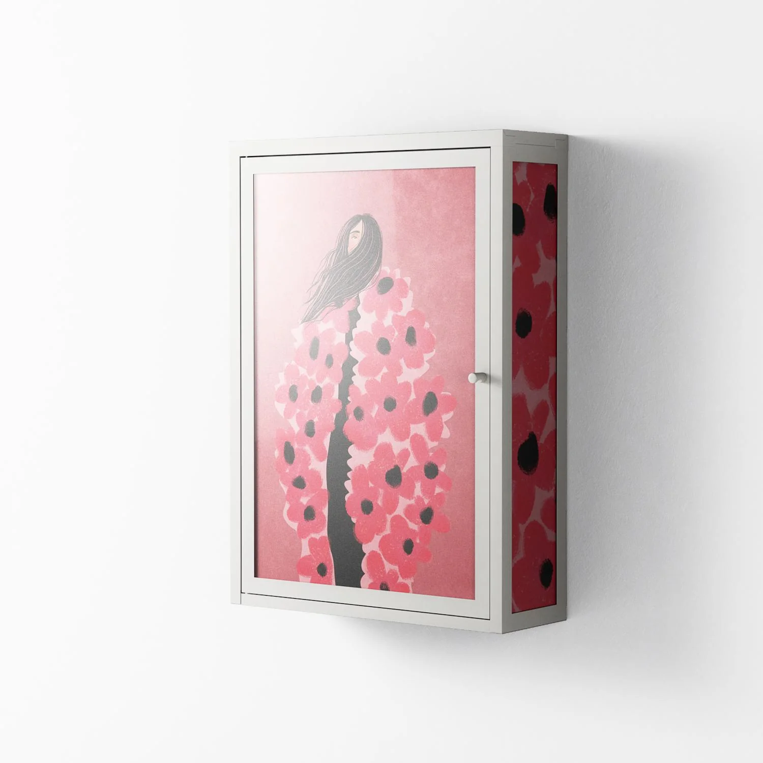 Covered in Flowers - Wall Cabinet - Raissa Oltmanns - Chalk - Overlay Glass - Image 2