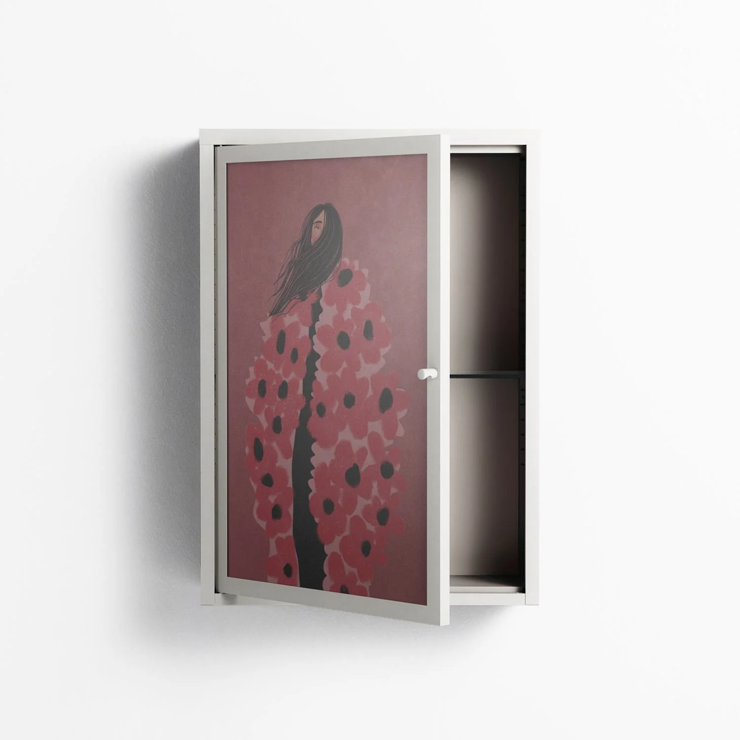 Covered in Flowers - Wall Cabinet - Raissa Oltmanns - Chalk - Overlay Glass - Image 3