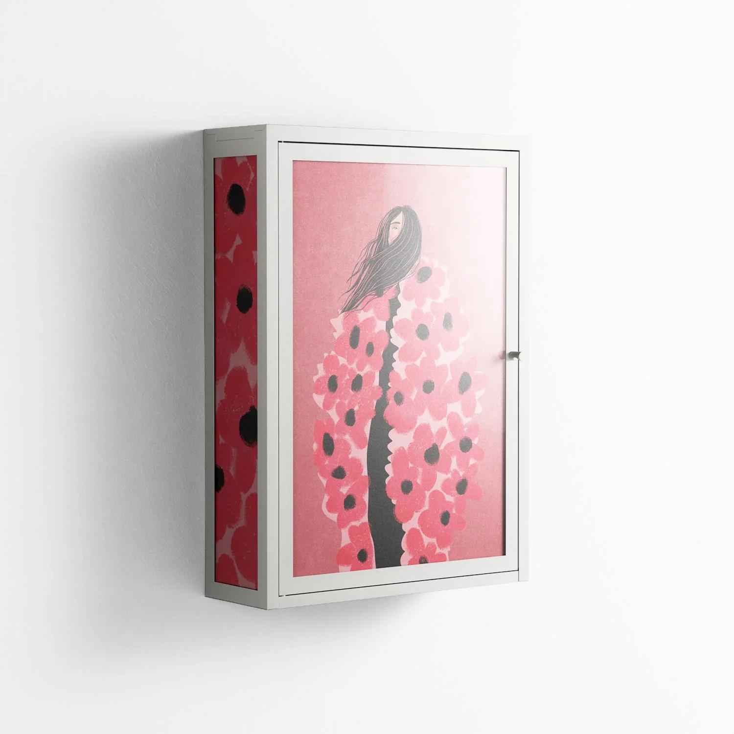 Covered in Flowers - Wall Cabinet - Raissa Oltmanns - Chalk - Overlay Glass - Image 4